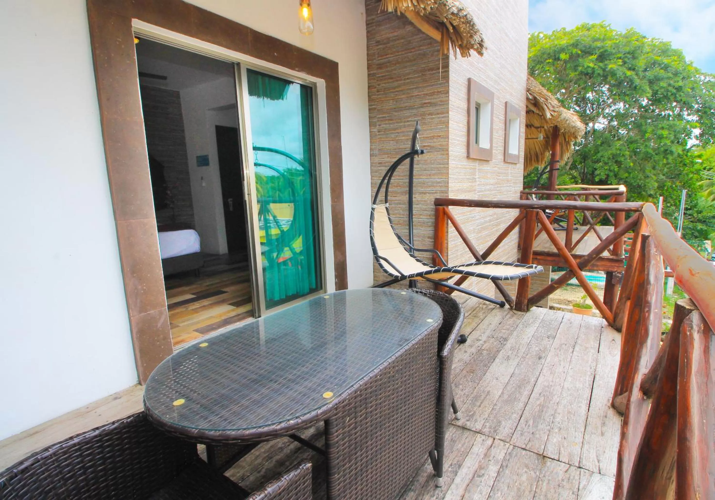 Balcony/Terrace in Hotel Pancho Villas Bacalar Vista a Laguna