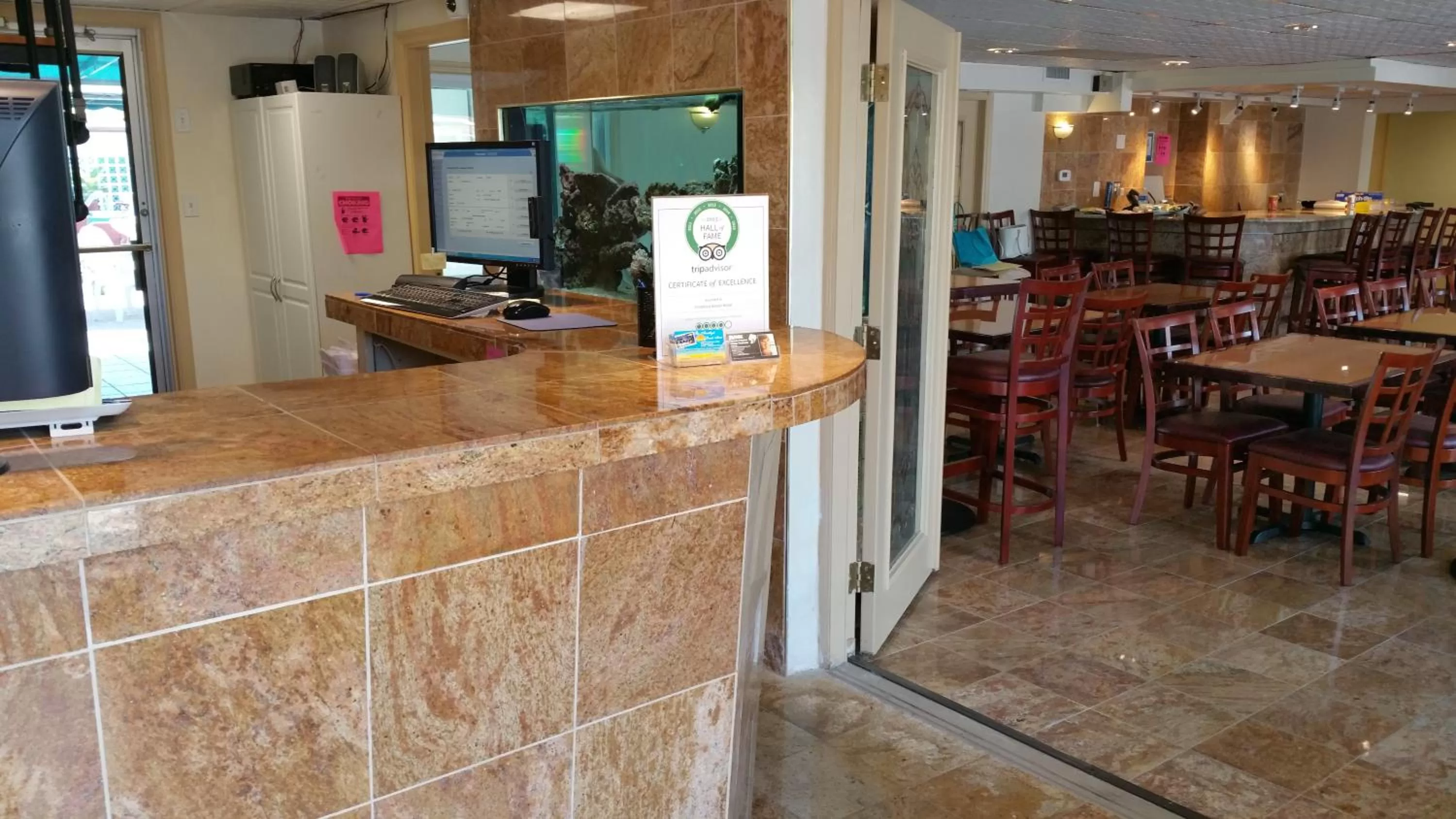 Lobby or reception in The Amethyst Beach Motel