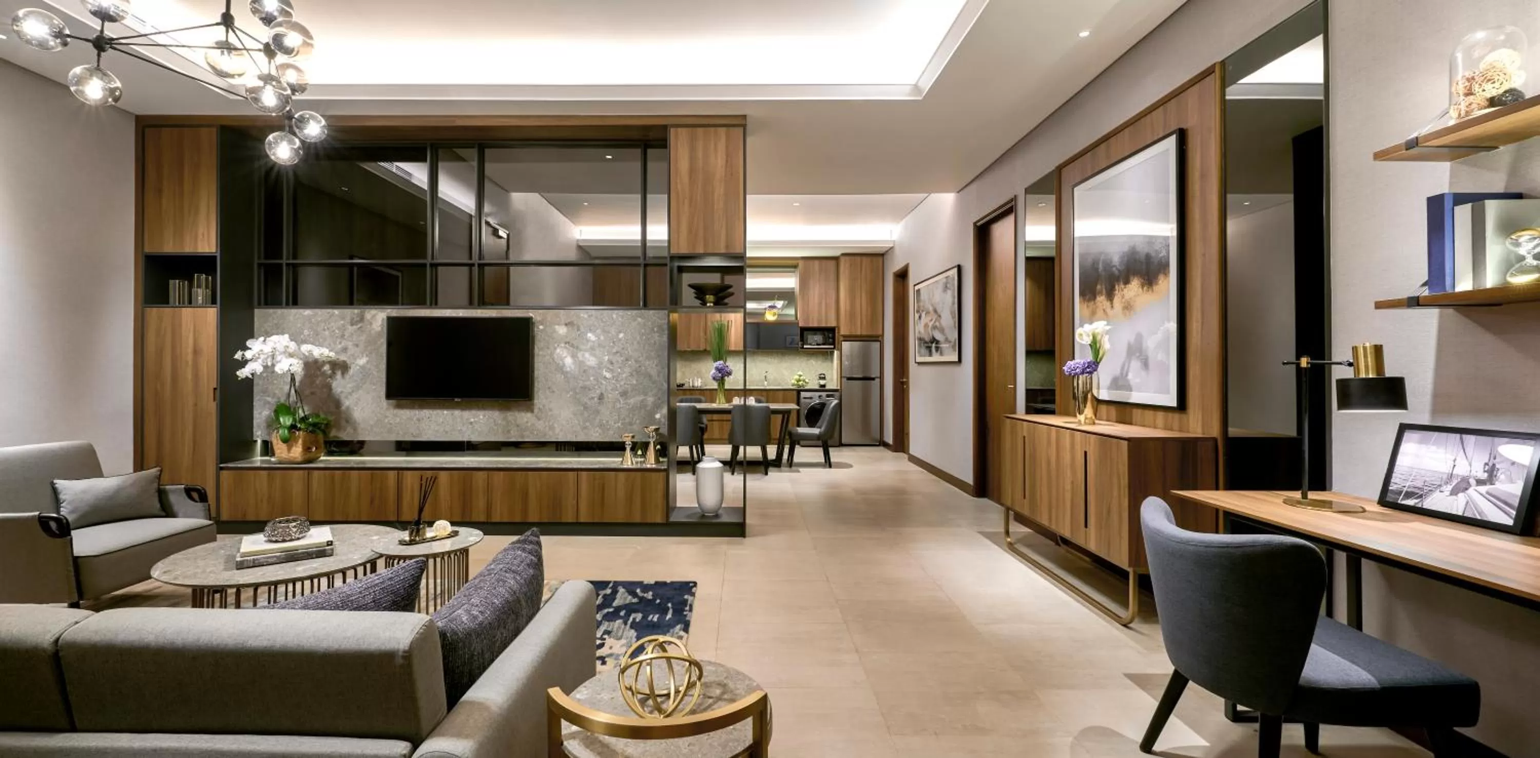 Living room in Oakwood Premier Cozmo Jakarta