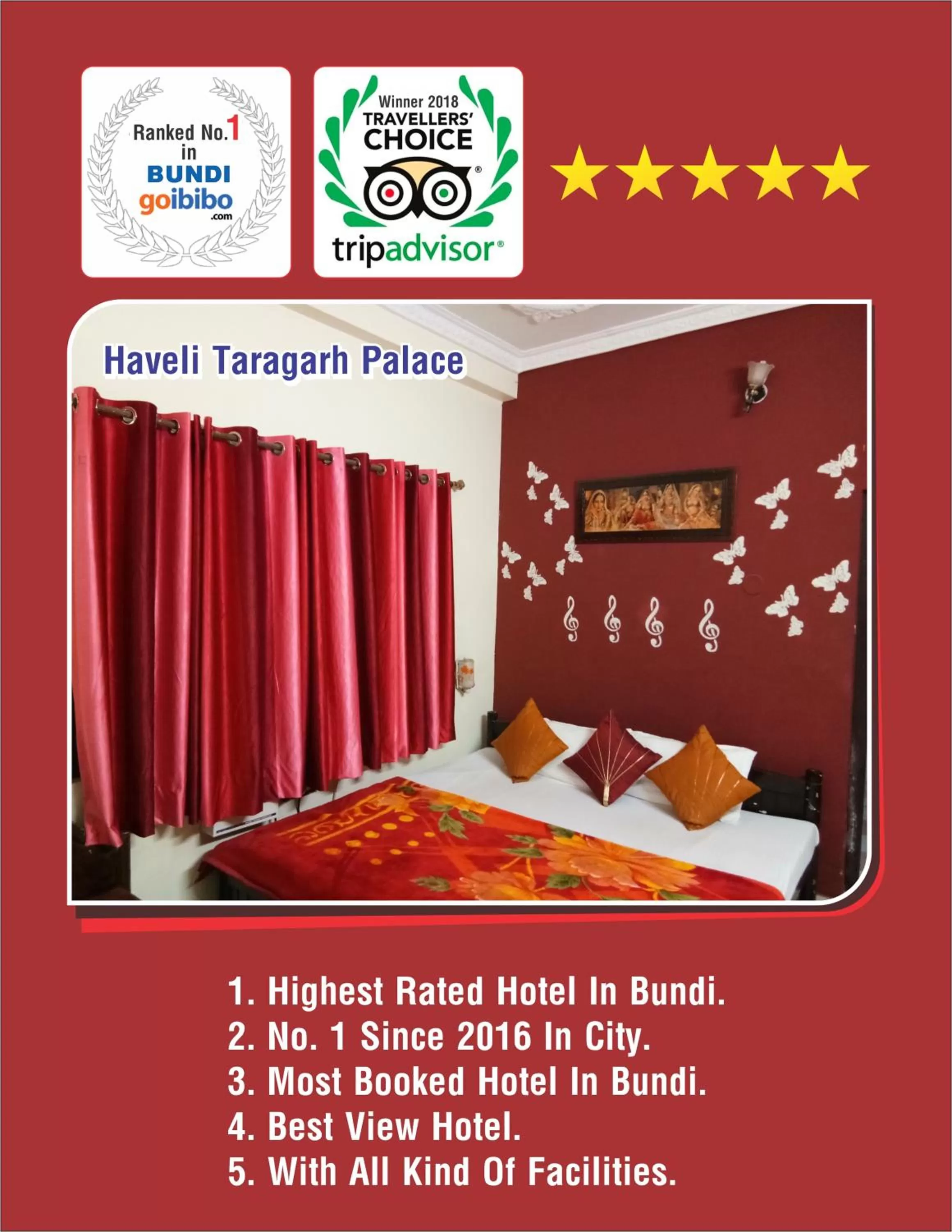 View (from property/room), Bed in Haveli Taragarh Palace