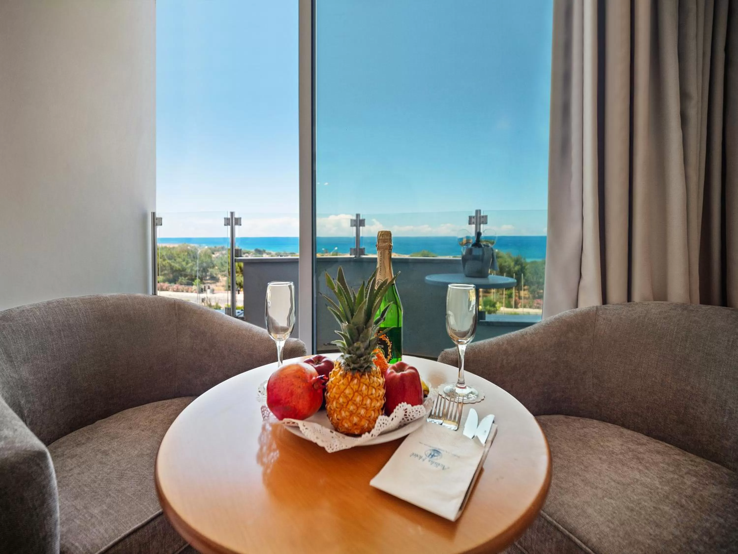 Seating area in Avlida Hotel