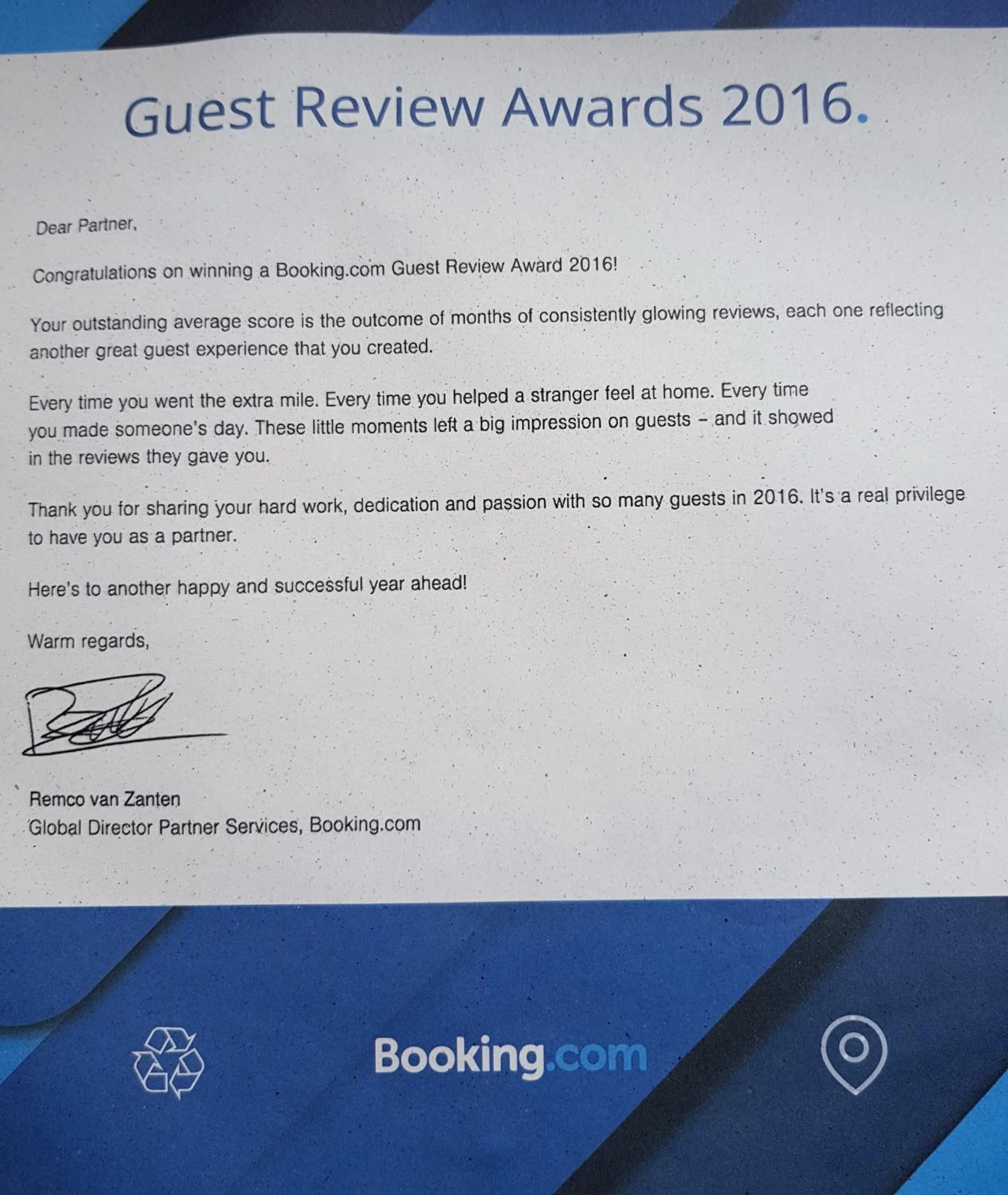 Certificate/Award in Croxdale Inn