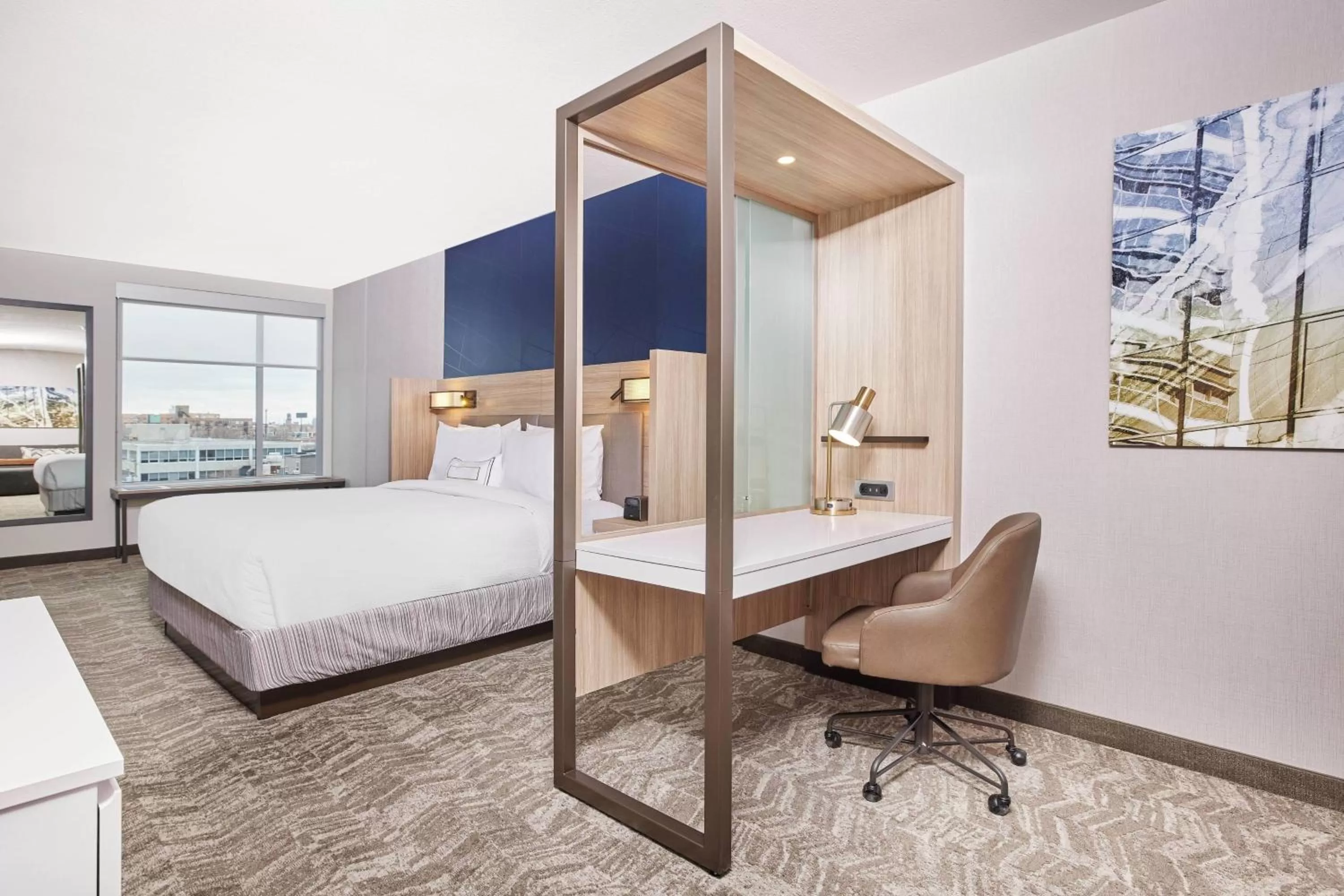 Bedroom, Bed in SpringHill Suites by Marriott Chicago Chinatown