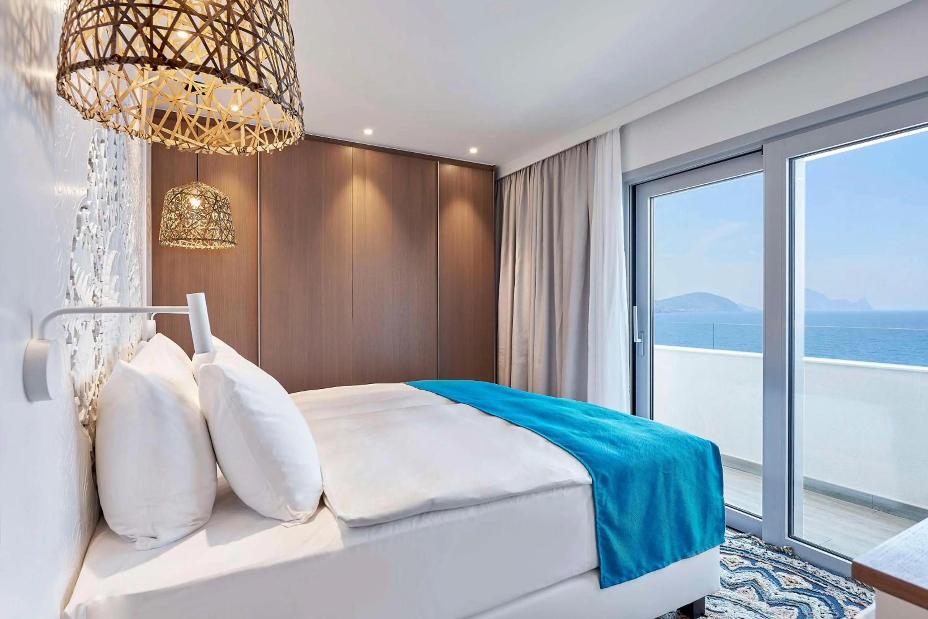 Sea view, Bed in 7Pines Resort Ibiza, part of Destination by Hyatt