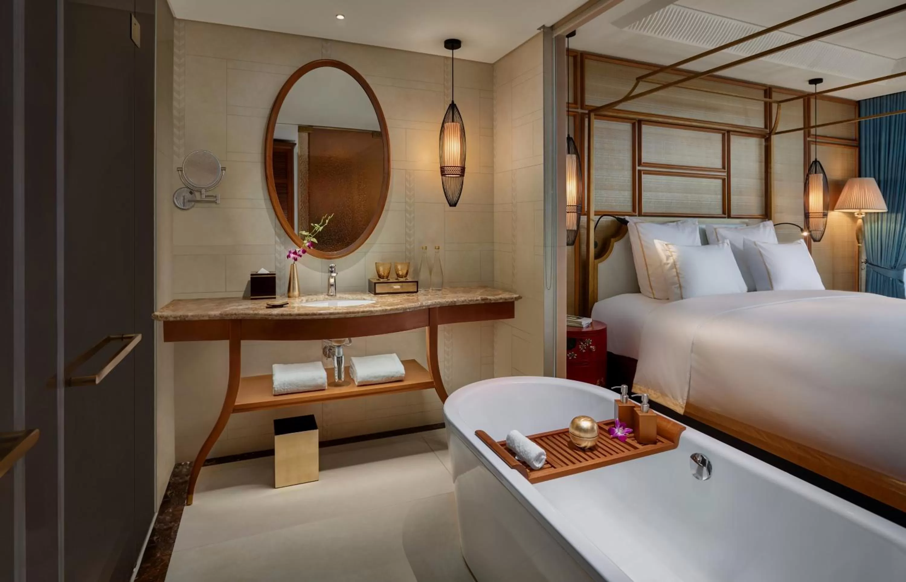 Toilet, Bed in Grand Mercure Hanoi