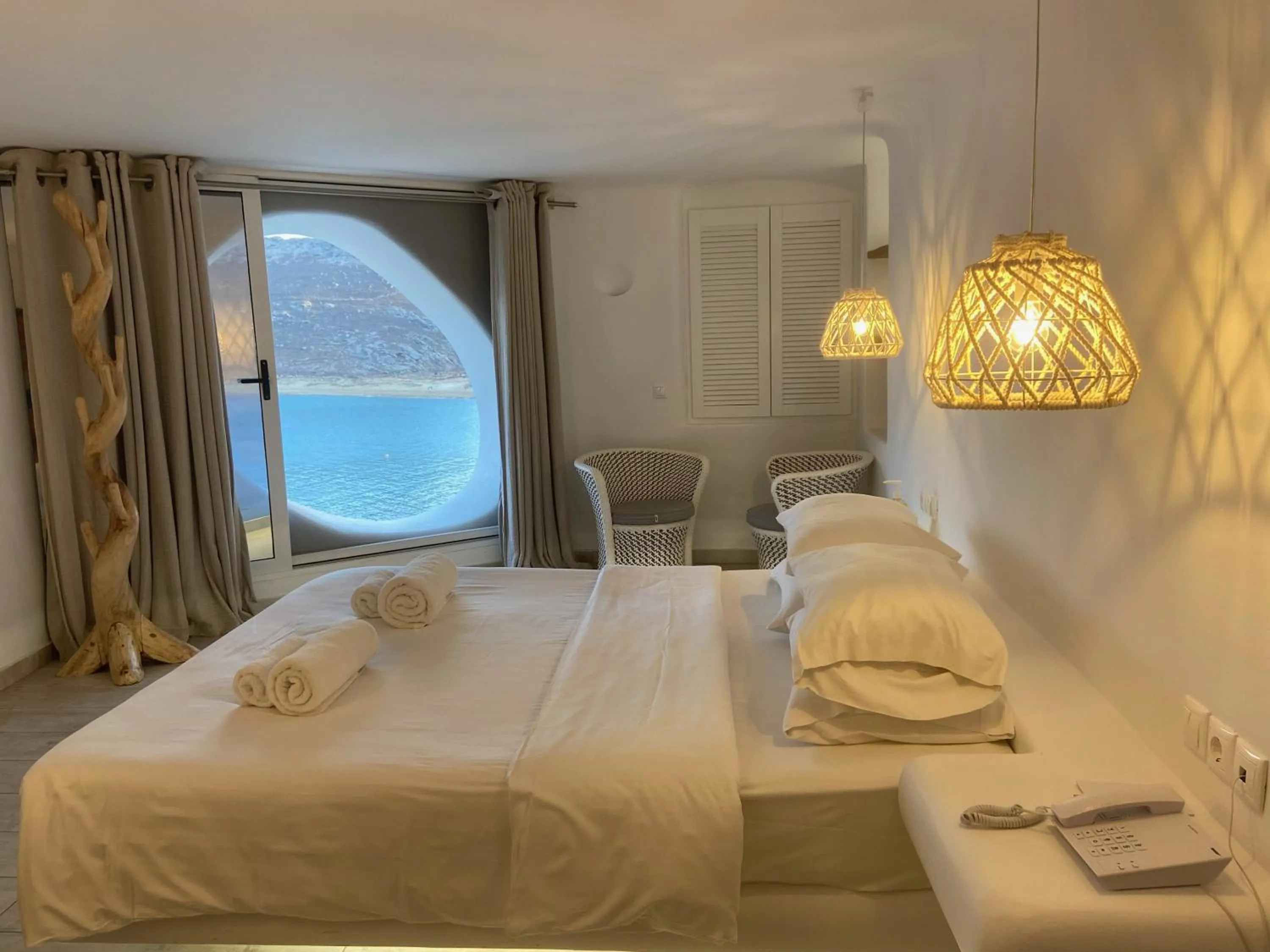 Bed in Panormos Village Hotel