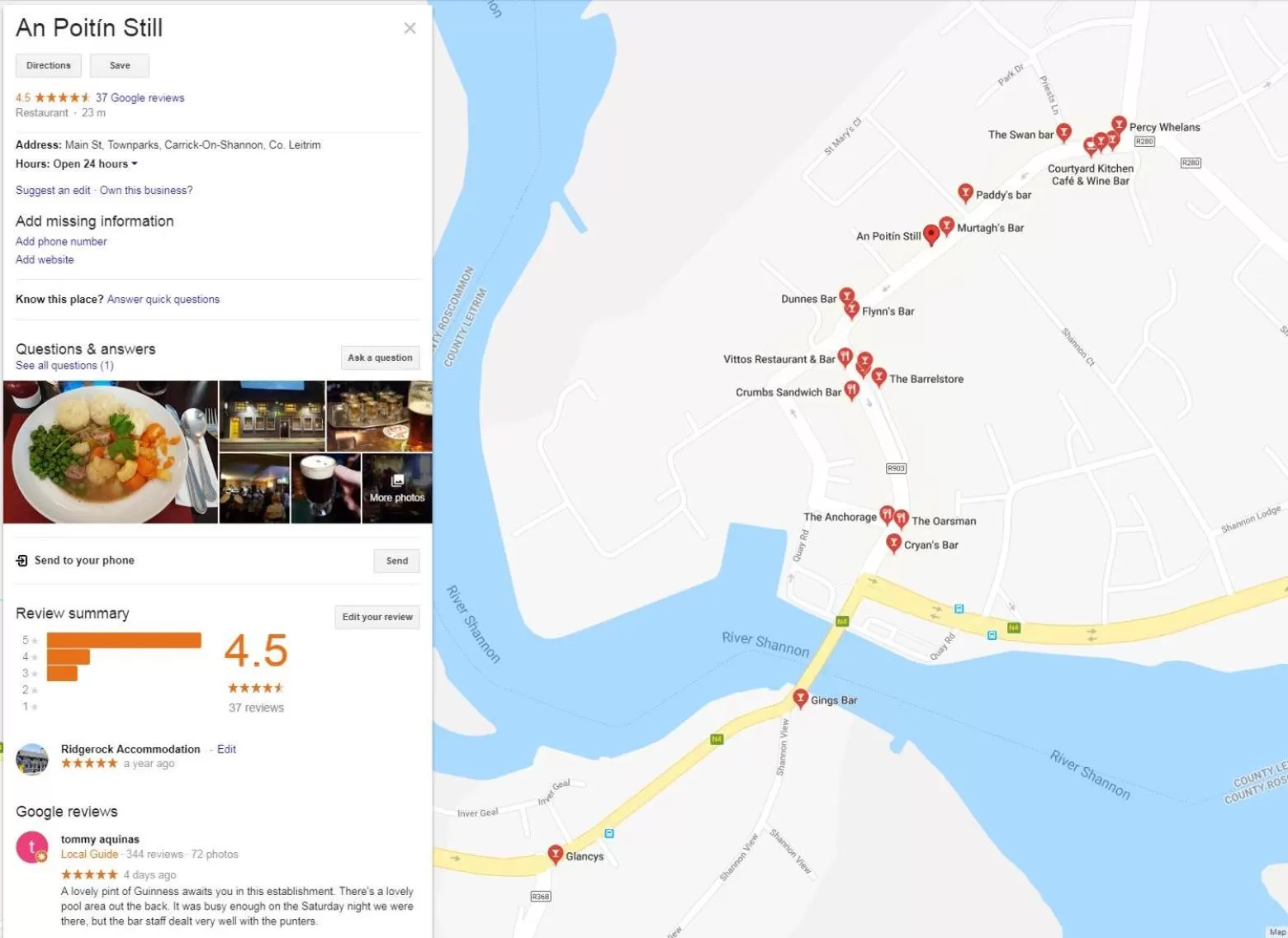 Restaurant/places to eat in Ridge-Rock Accommodation