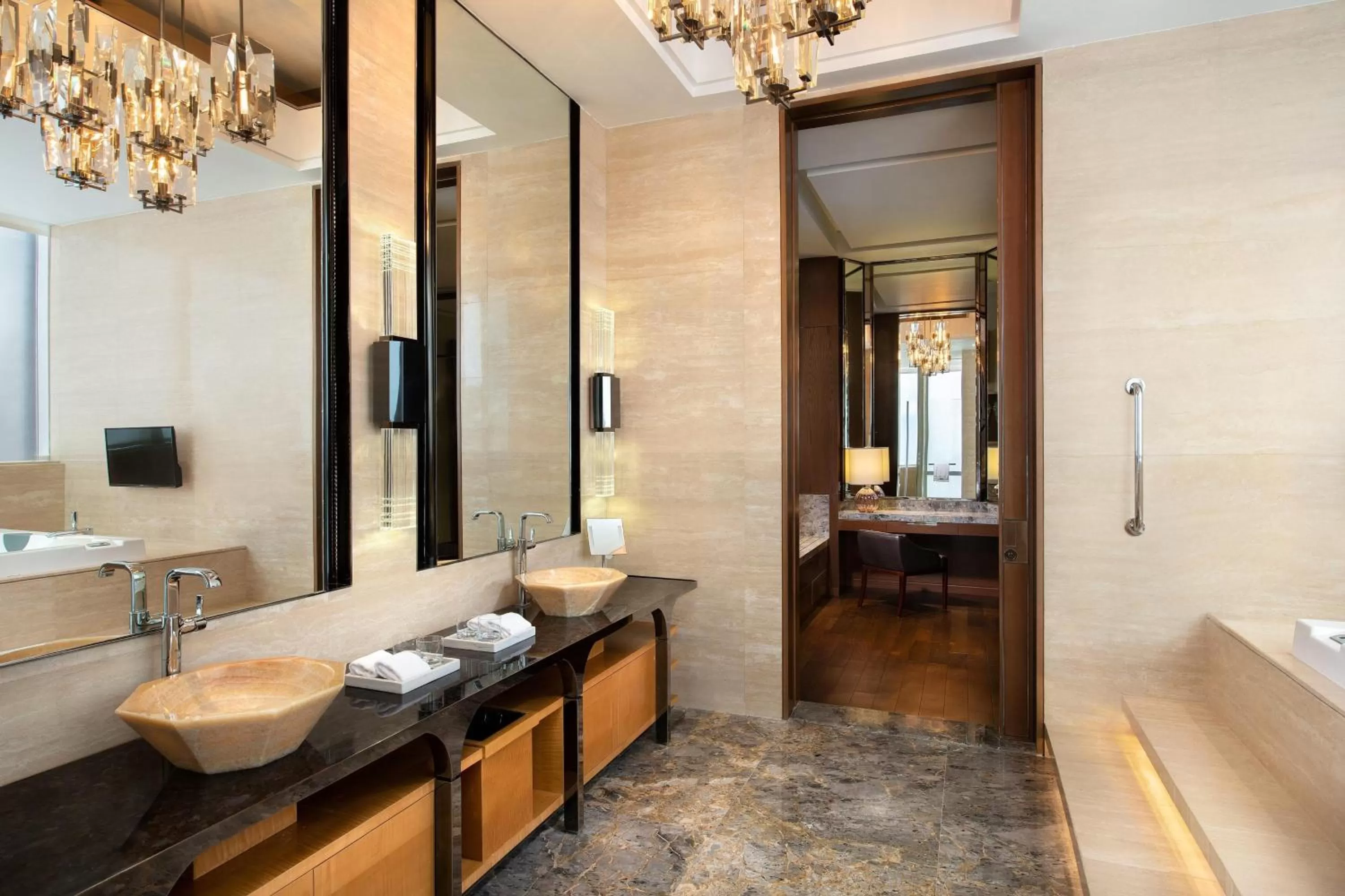 Bathroom, Bed in The Westin Jakarta