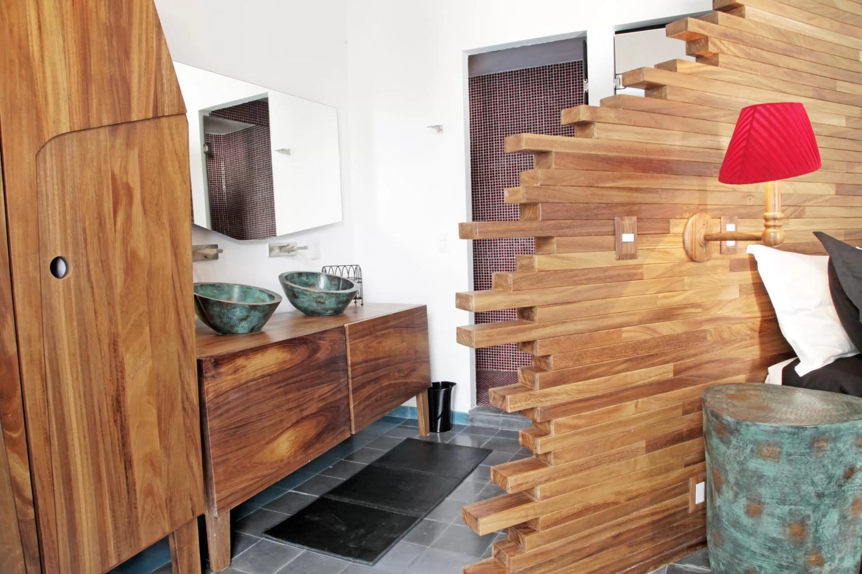 Bathroom, Bed in Del Carmen Concept Hotel Boutique by Chai