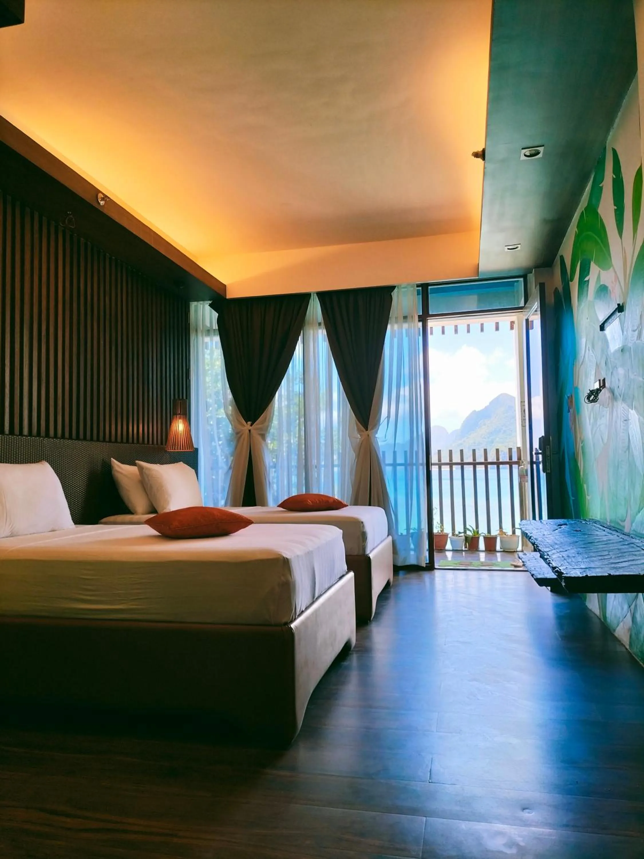 Bed in Orange Pearl Beach Resort