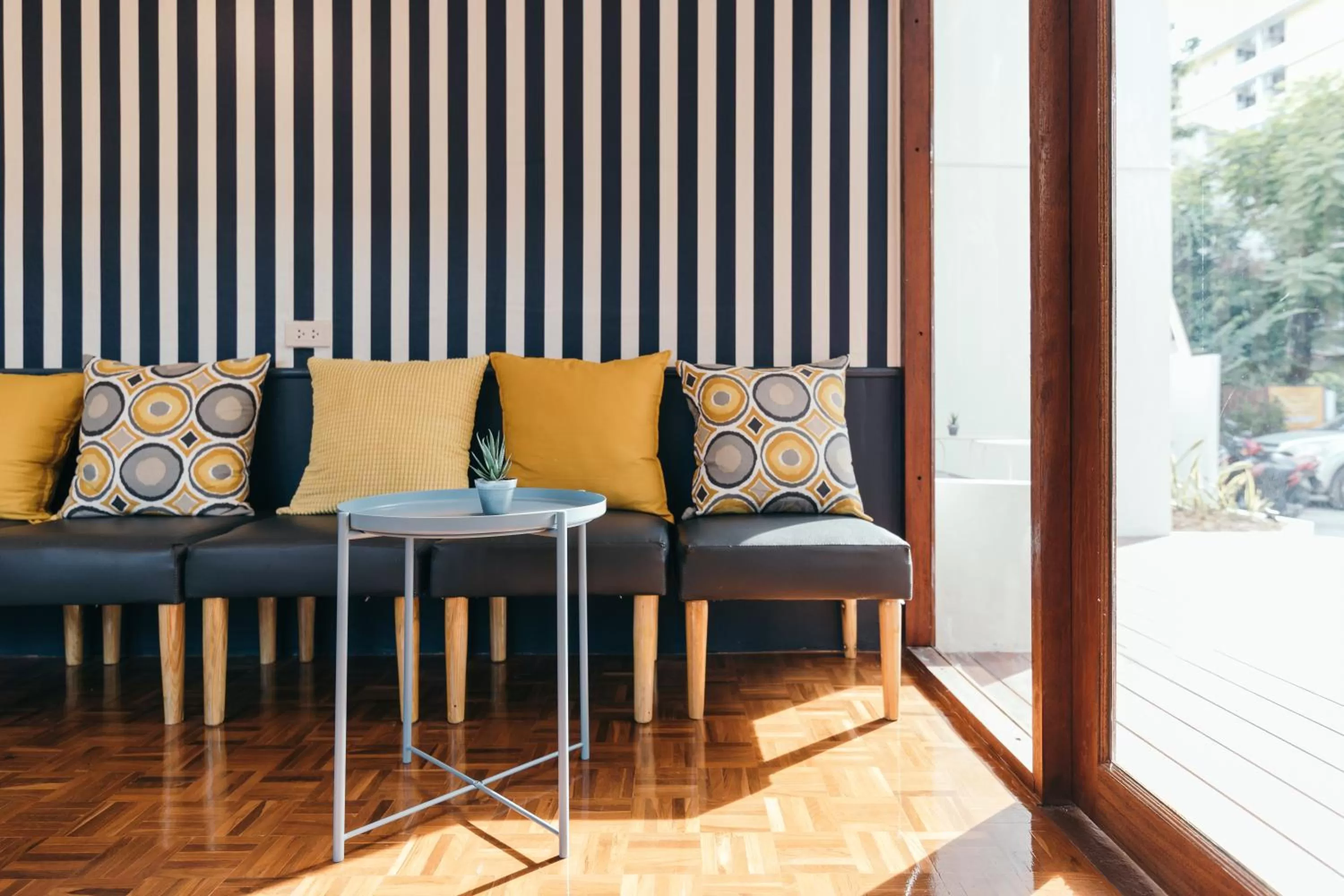 Seating area in The Mellow Pillow Hotel @ Chiang Mai Gate