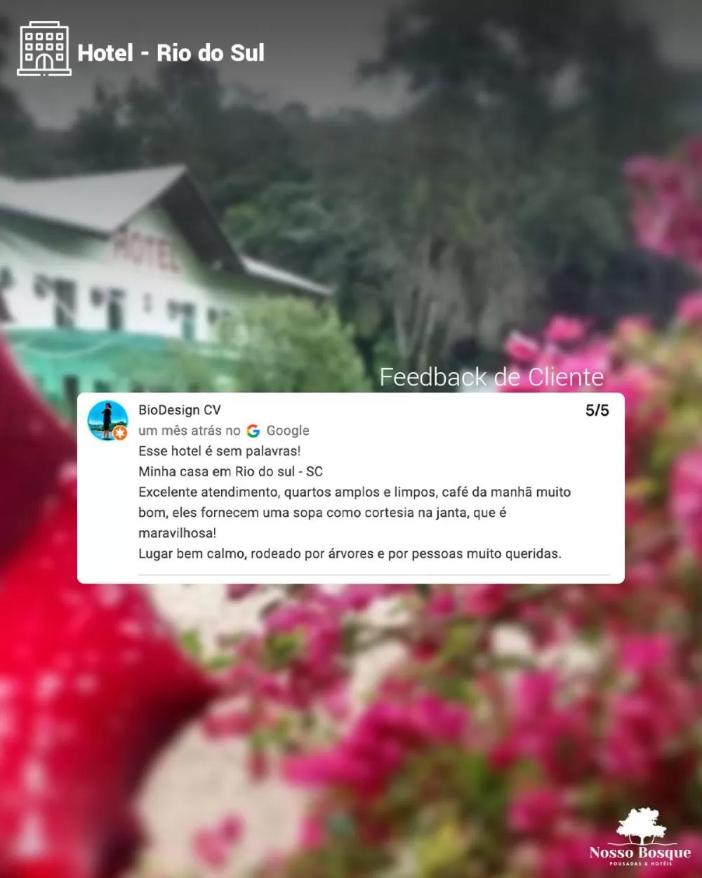 Logo/Certificate/Sign in Hotel Nosso Bosque