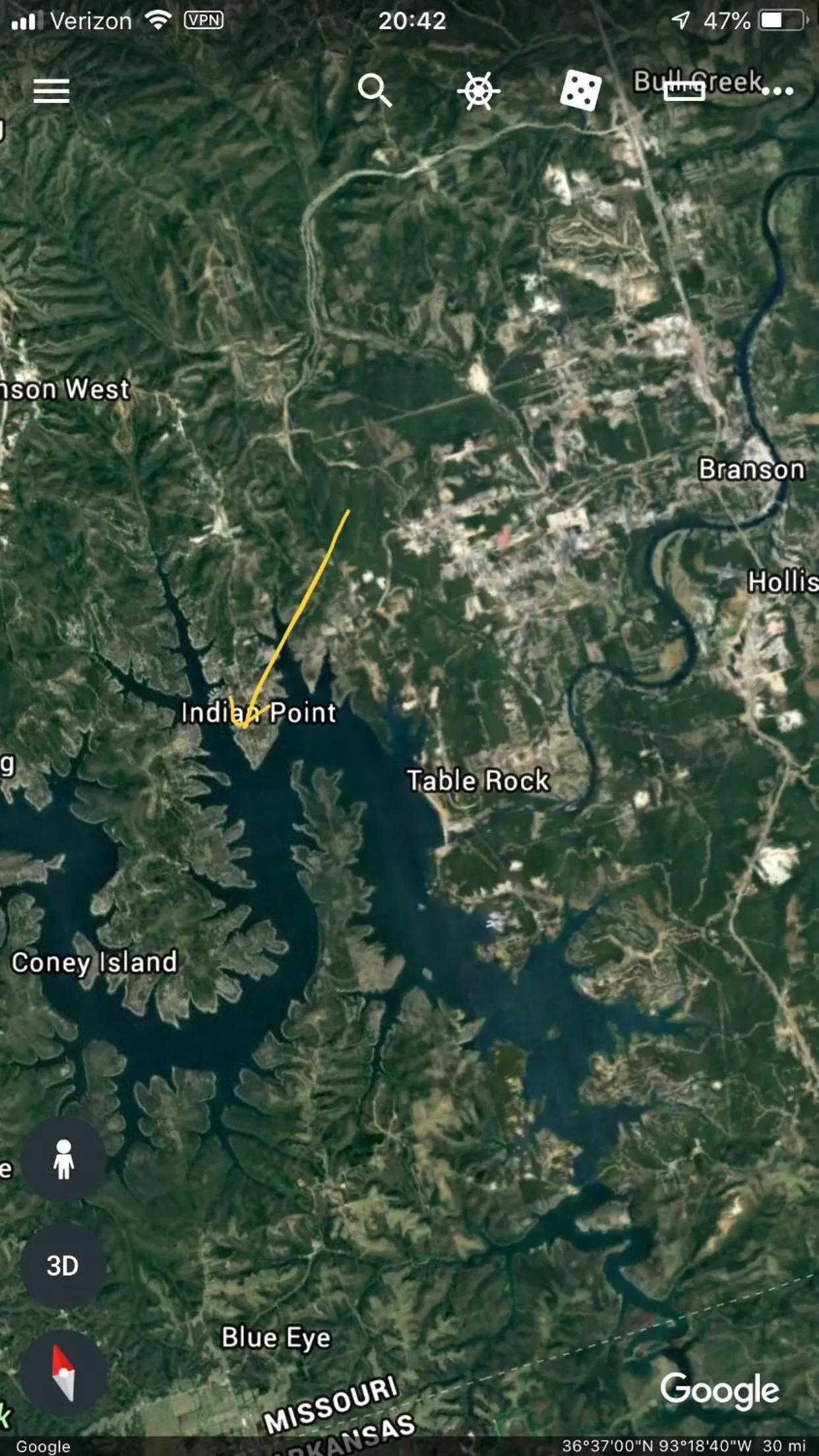 Bird's eye view in Hunter's Friend Resort near Silver Dollar City