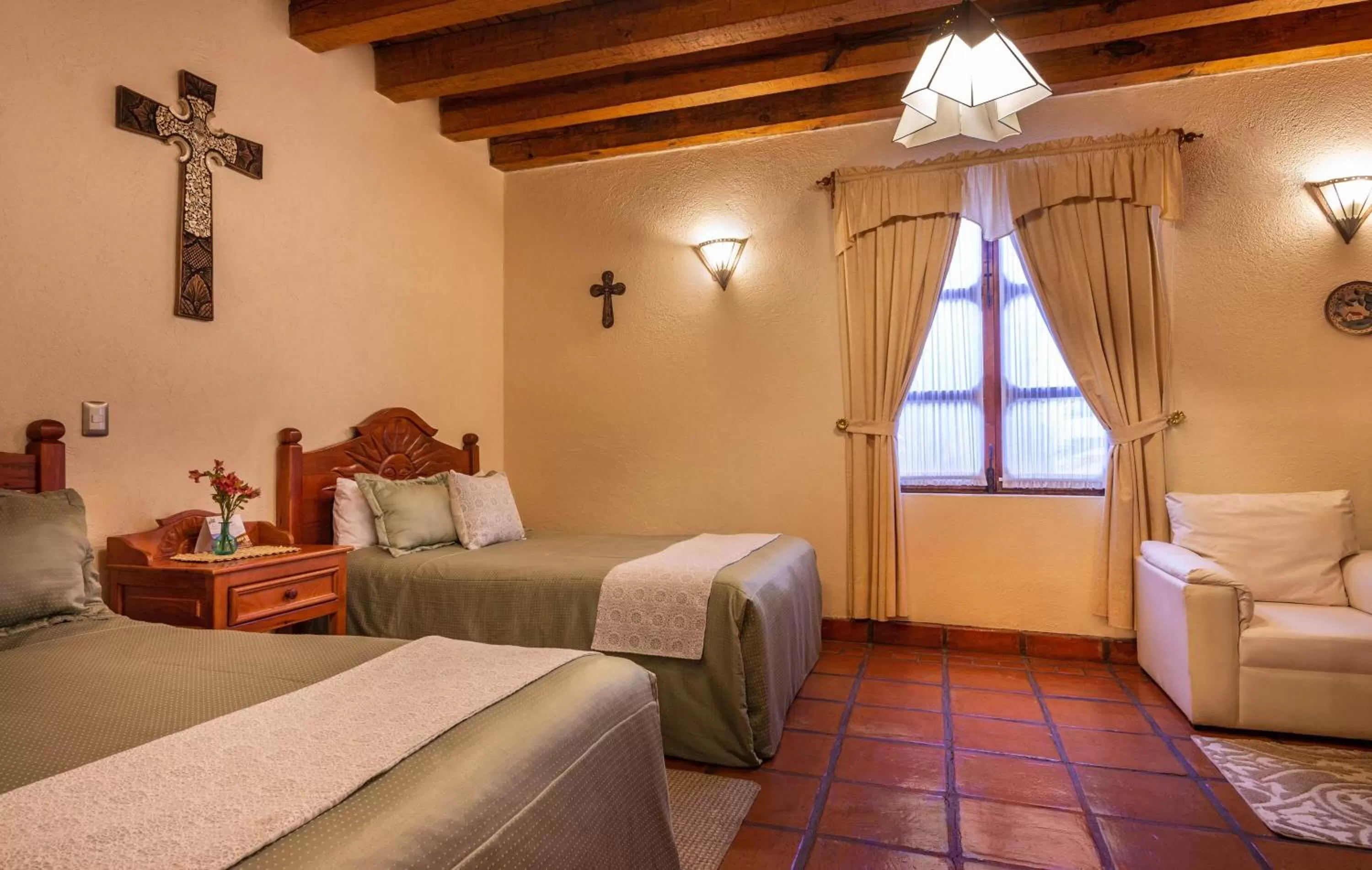 Bed in Hotel Pueblo Magico