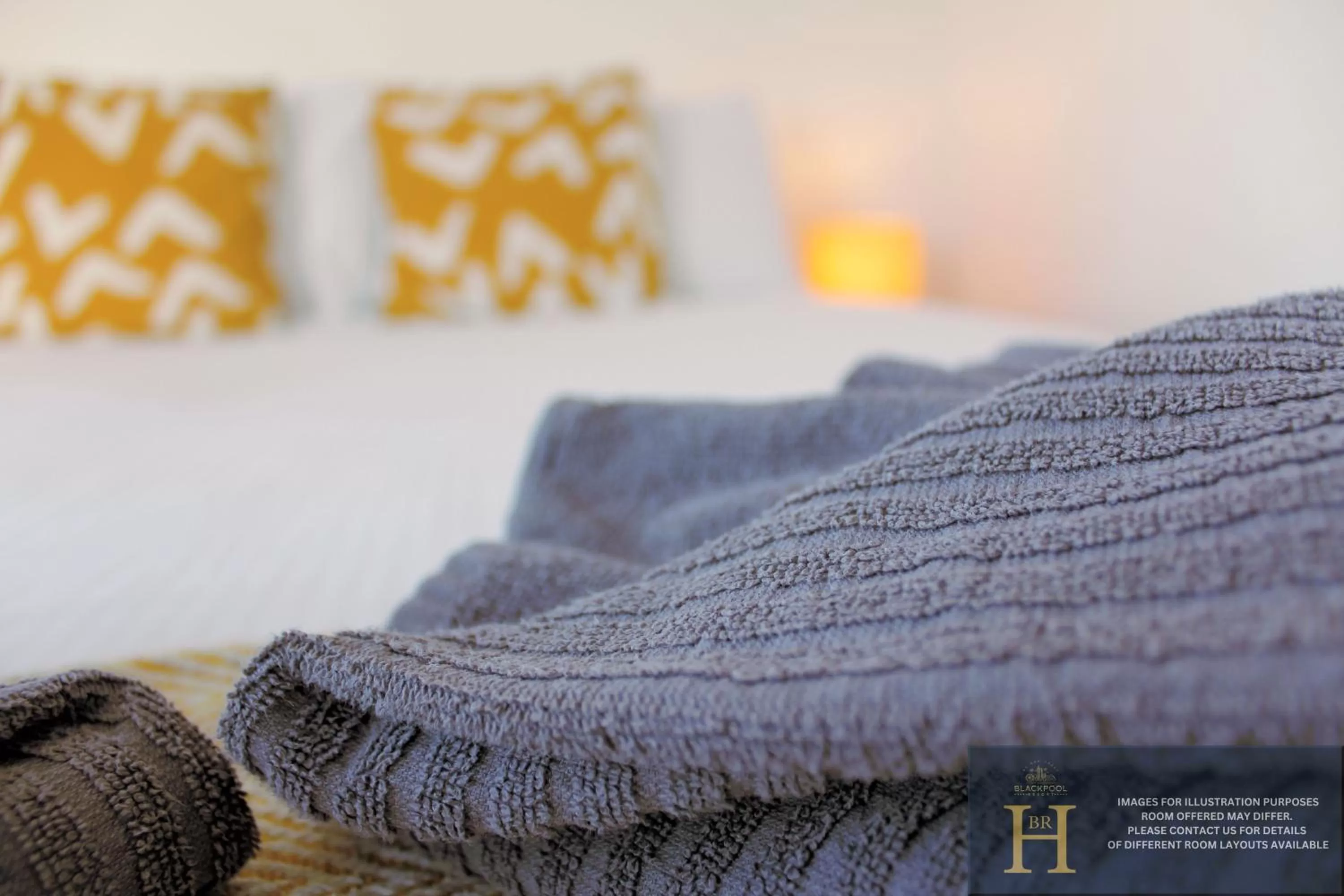 towels, Bed in Blackpool Resort Hotel