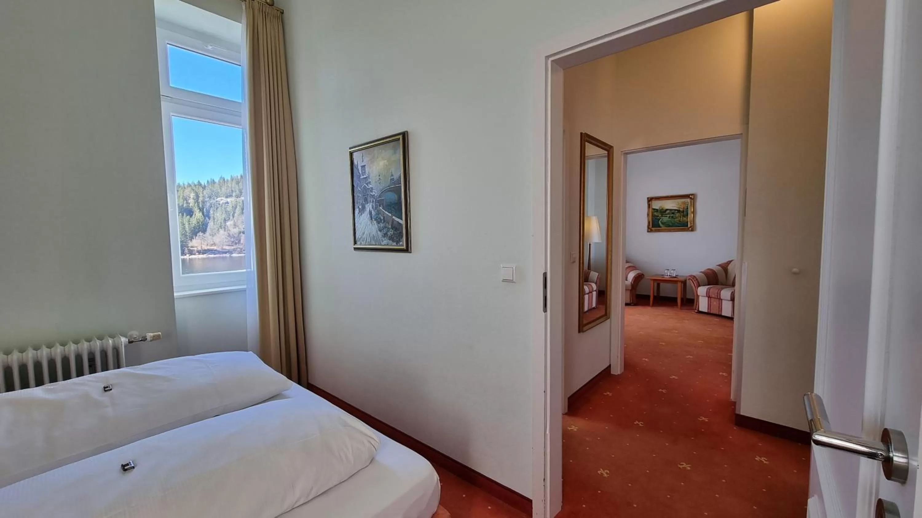 Photo of the whole room, Bed in Seehotel Hubertus