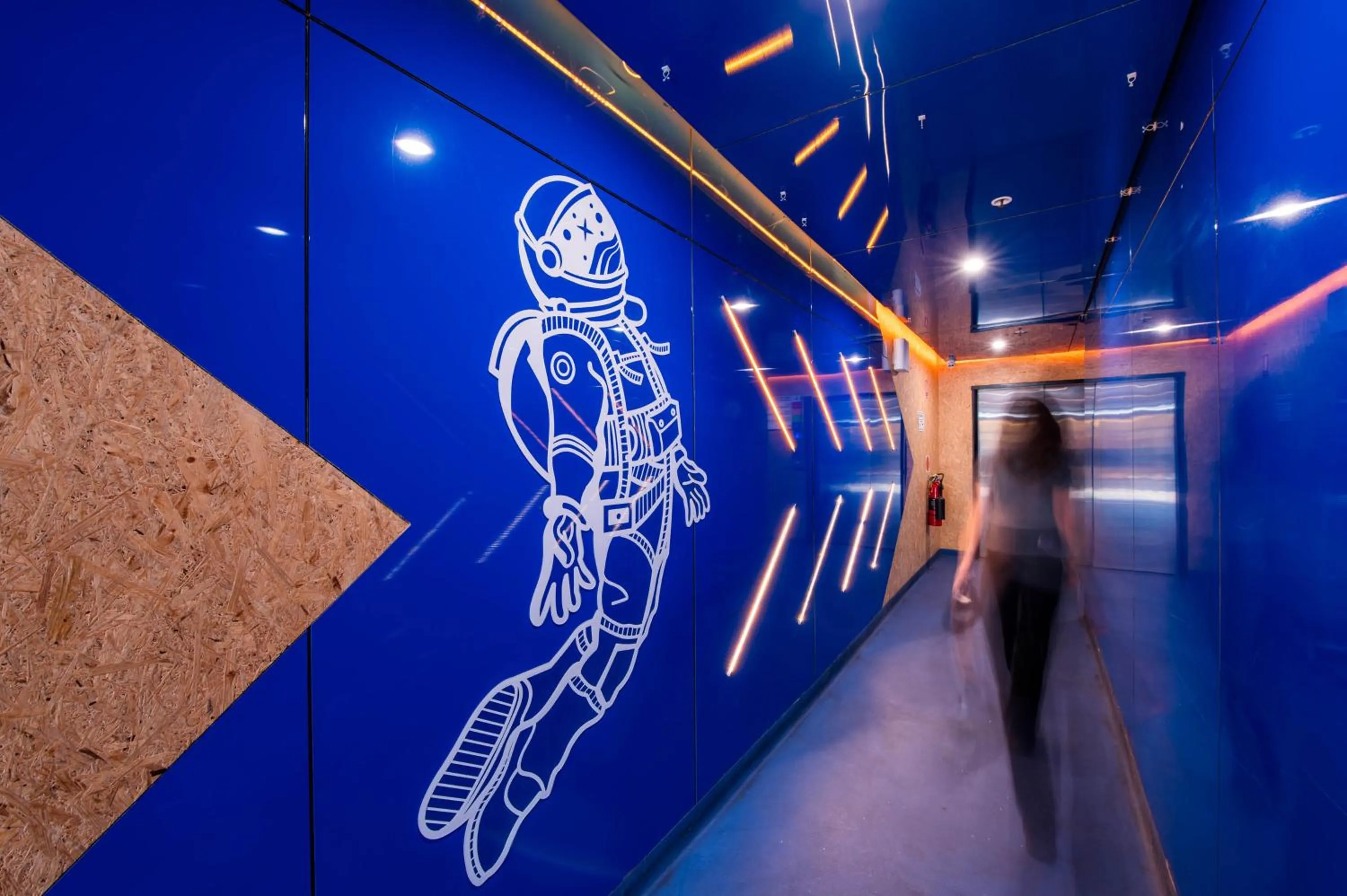 Facade/entrance in Space Q Capsule Hotel
