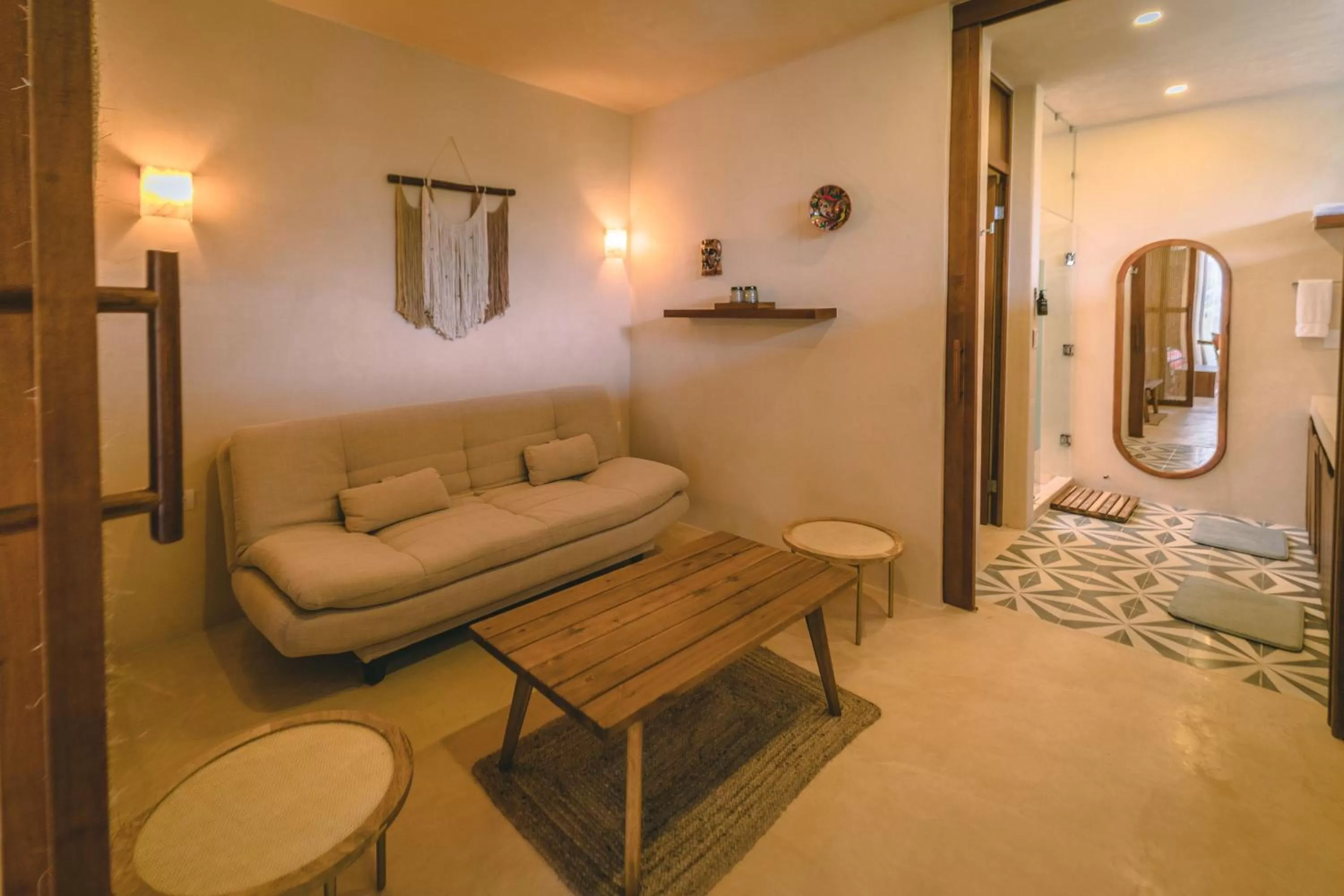 Living room in Destino Mío Mayan Jungle Retreat