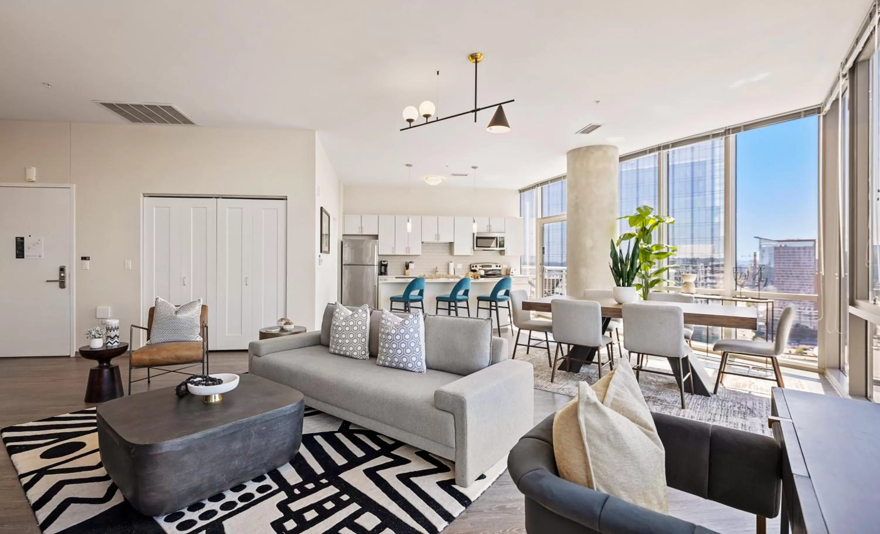 Living room in Placemakr Premier SoBro