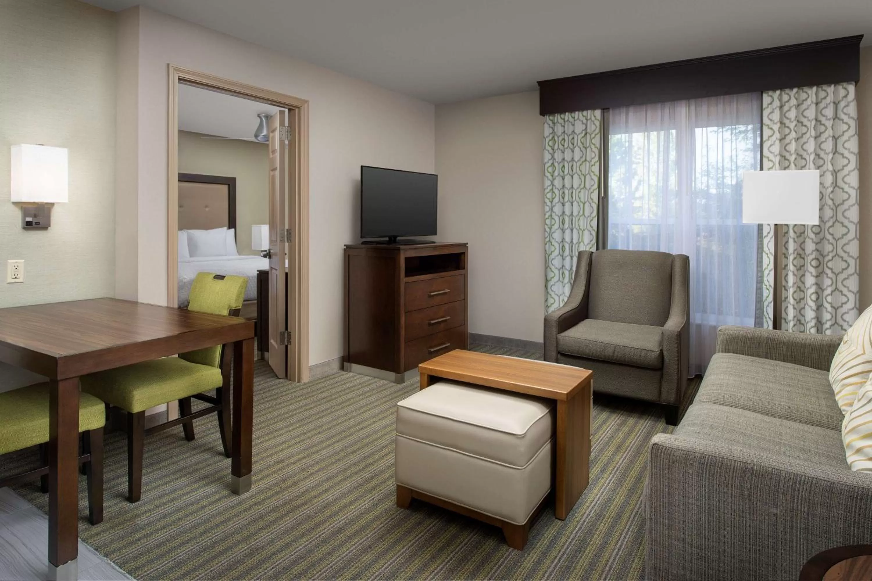 Living room, Bed in Homewood Suites Hillsboro Beaverton