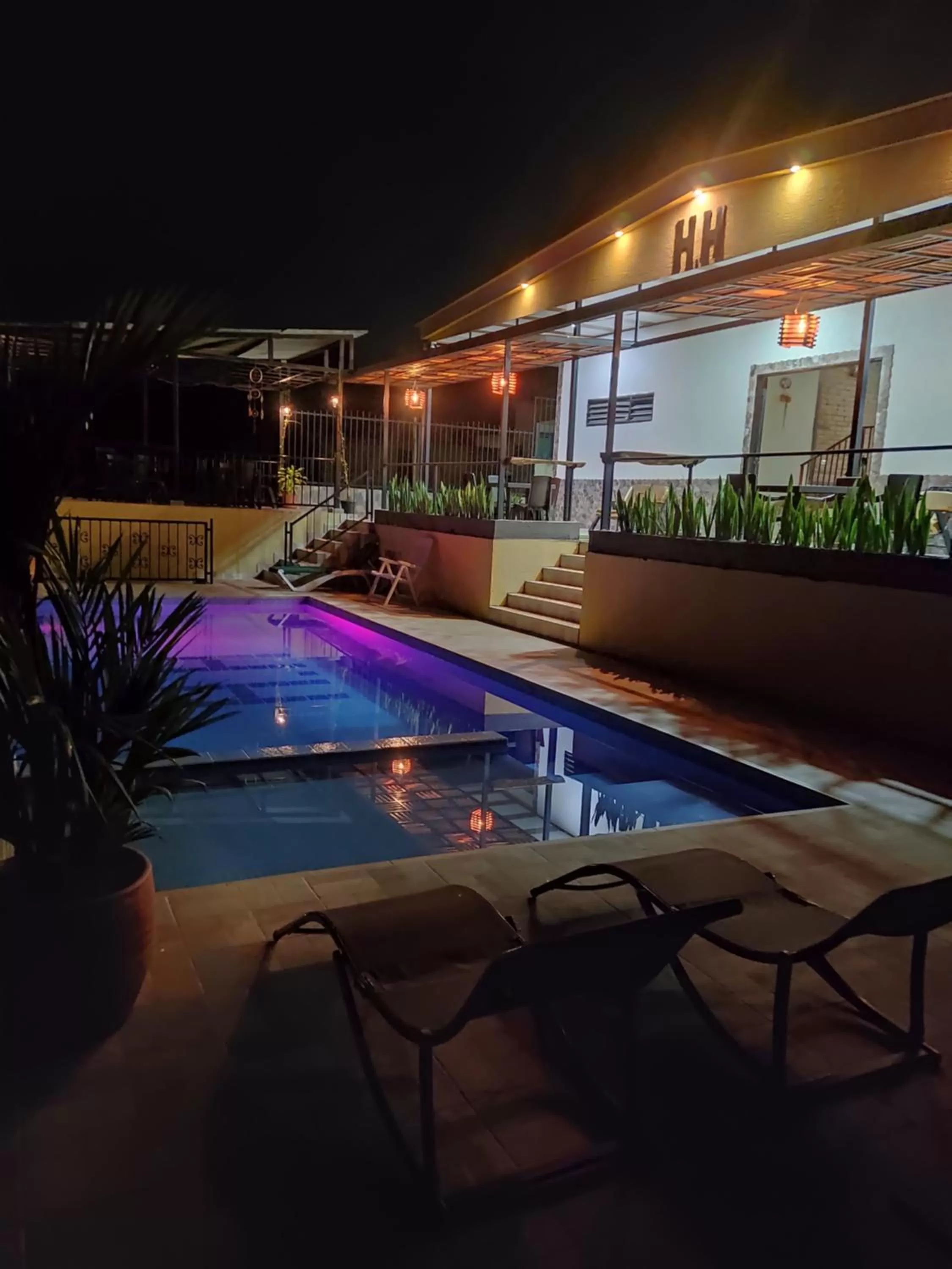 Night, Swimming Pool in Hotel Casa campestre HH