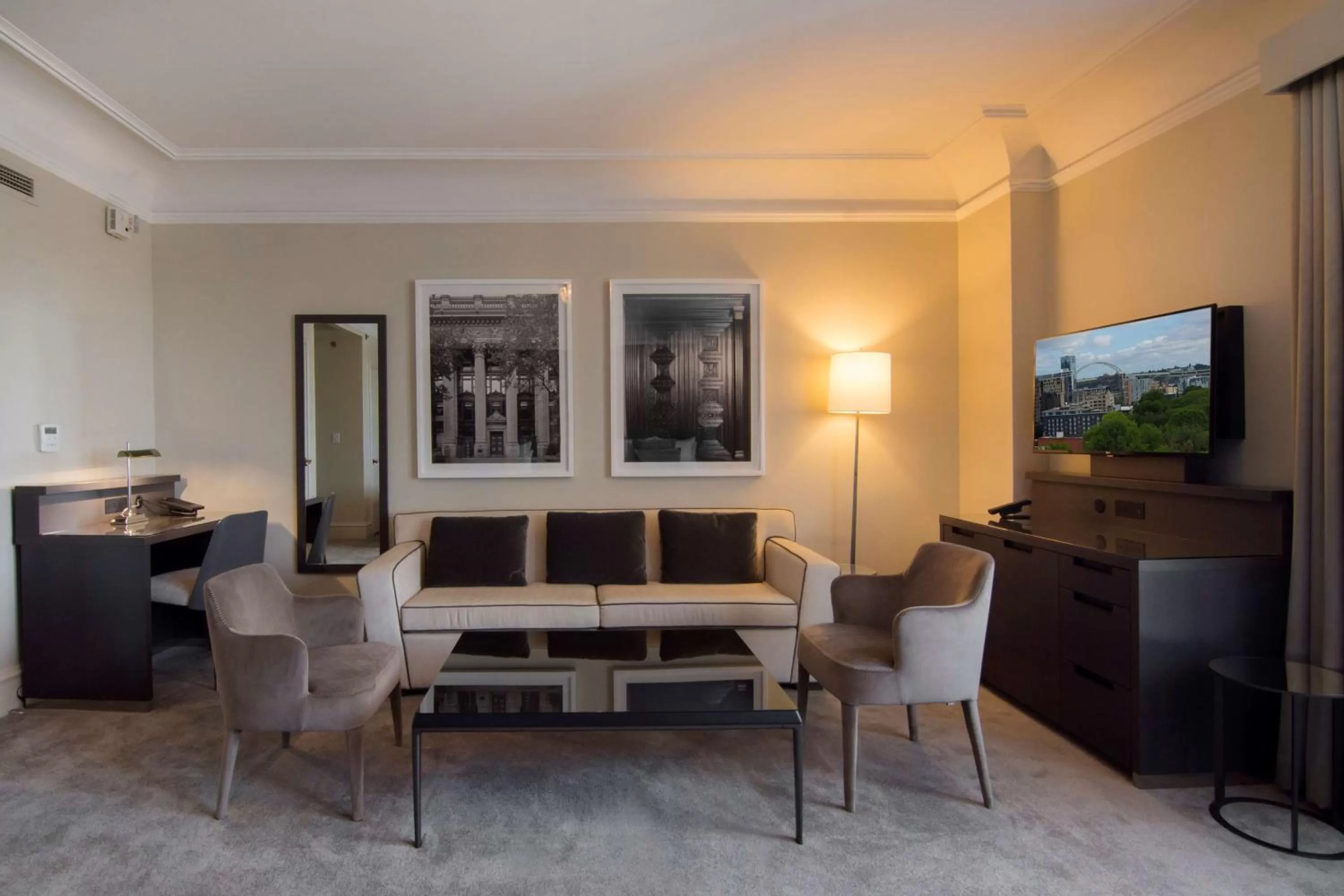 Living room in The Benson Portland, Curio Collection by Hilton