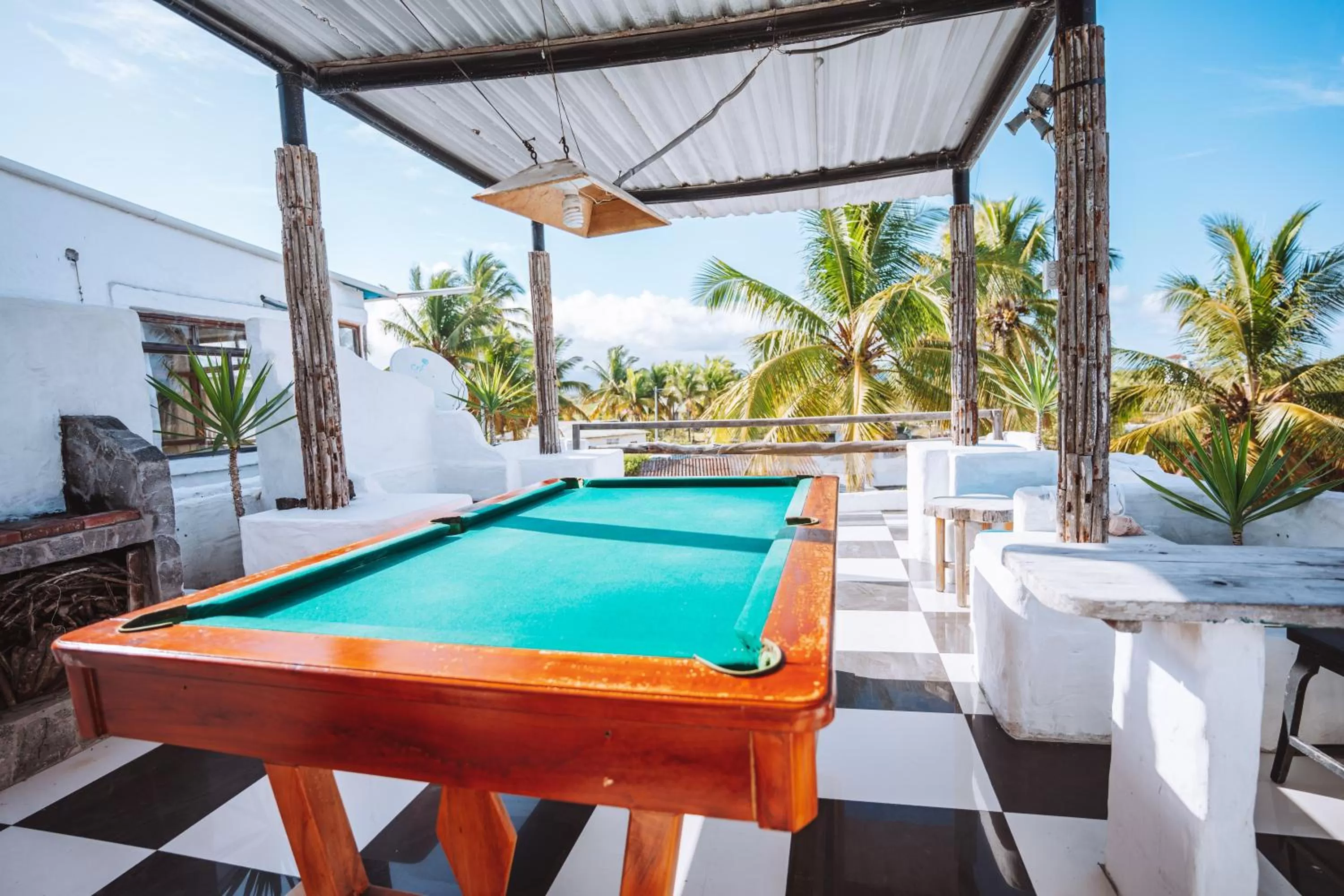Balcony/Terrace, Billiards in Hostal Galapagos by Bar de Beto