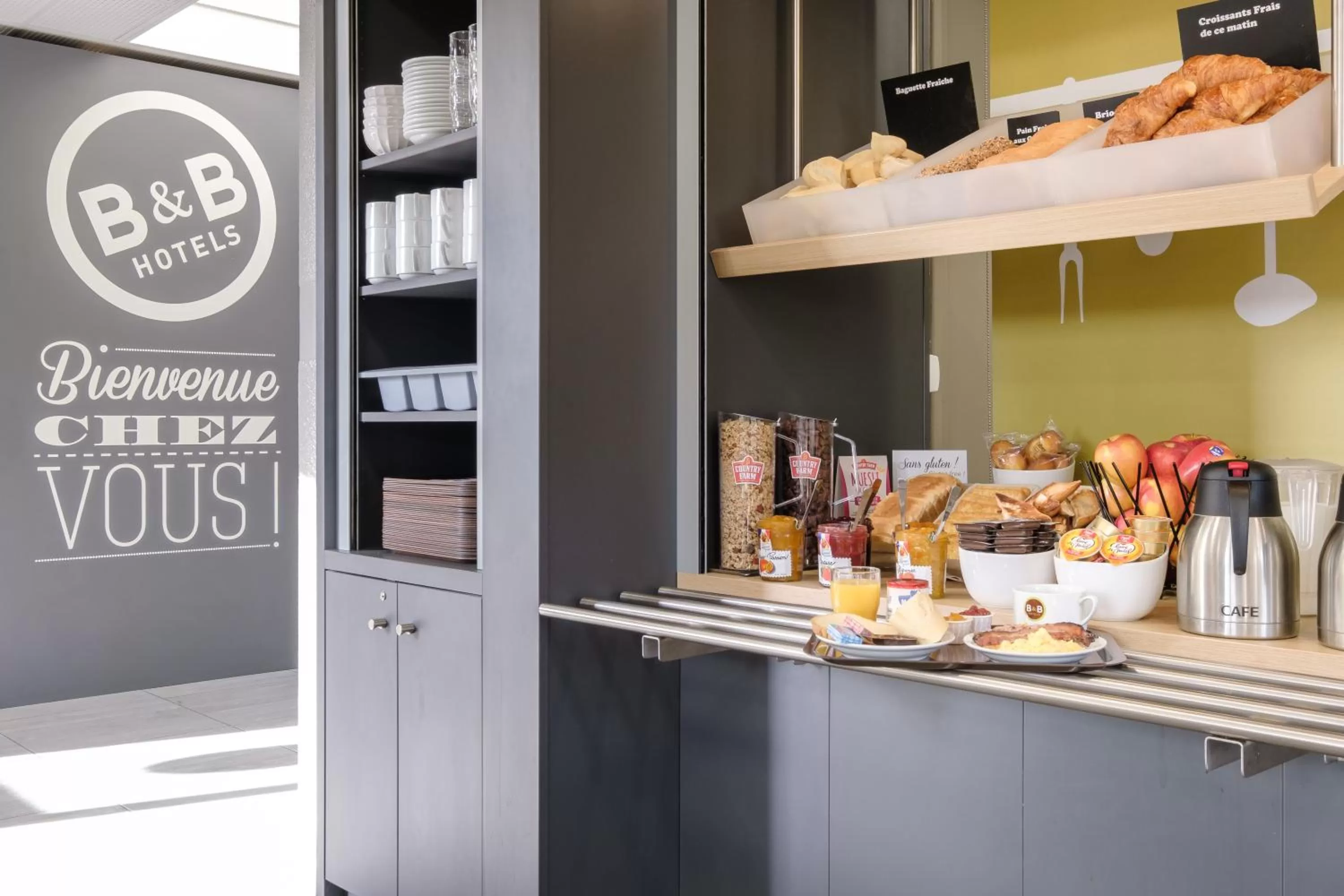 Buffet breakfast in B&B HOTEL Calais Centre St Pierre