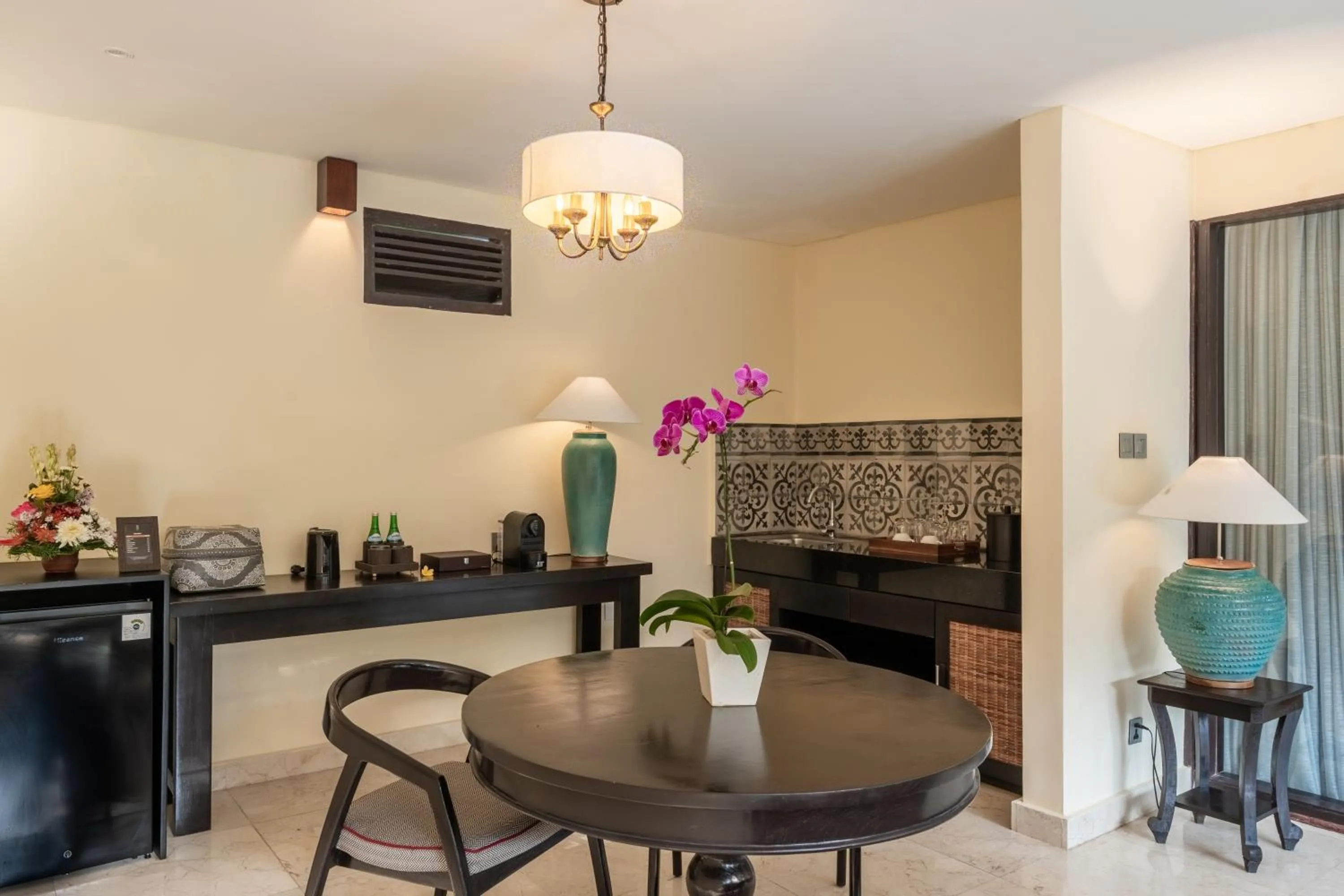 Dining area in The Kayon Valley Resort