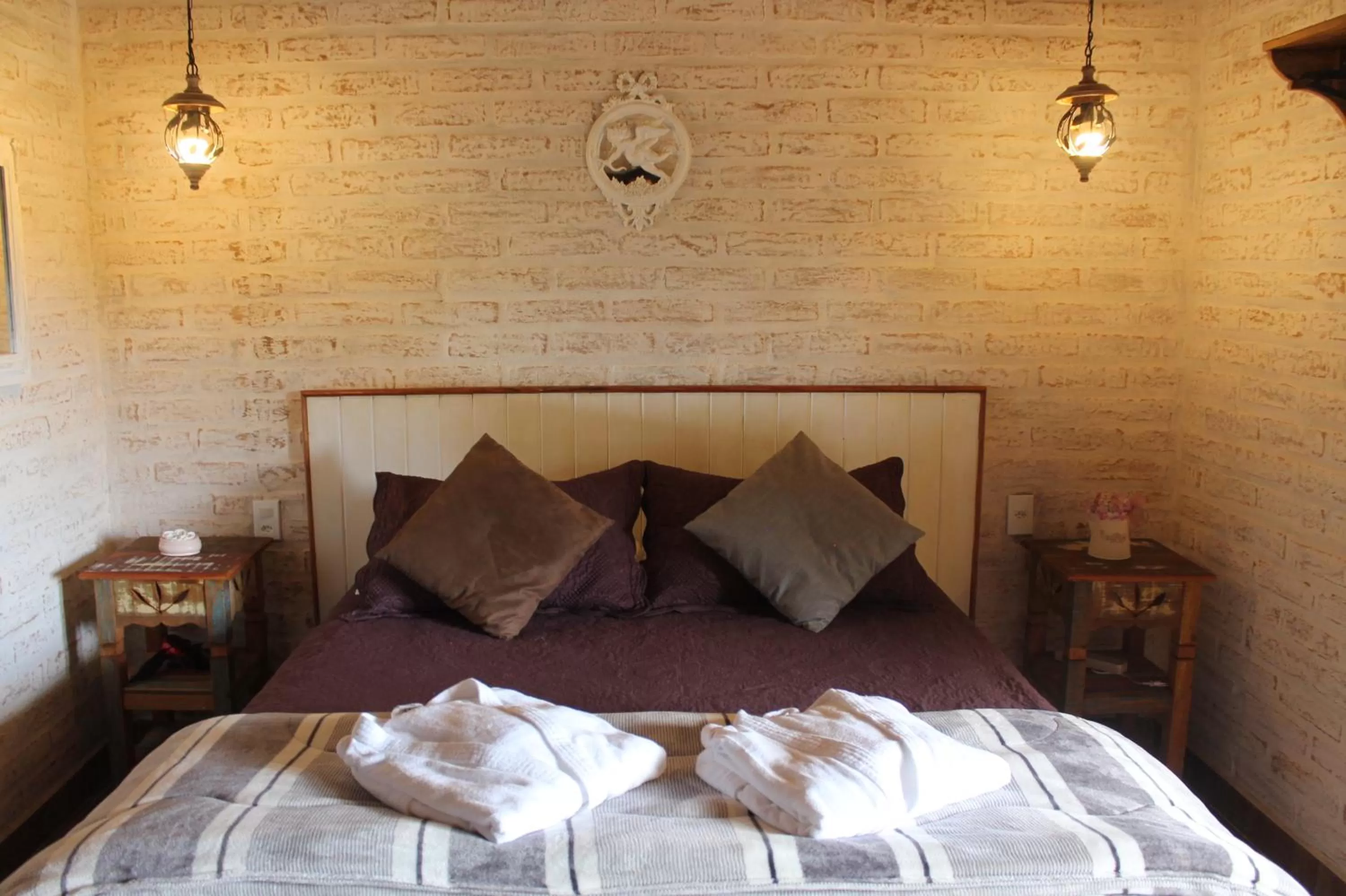 Bed in Pousada Canto do Sabiá