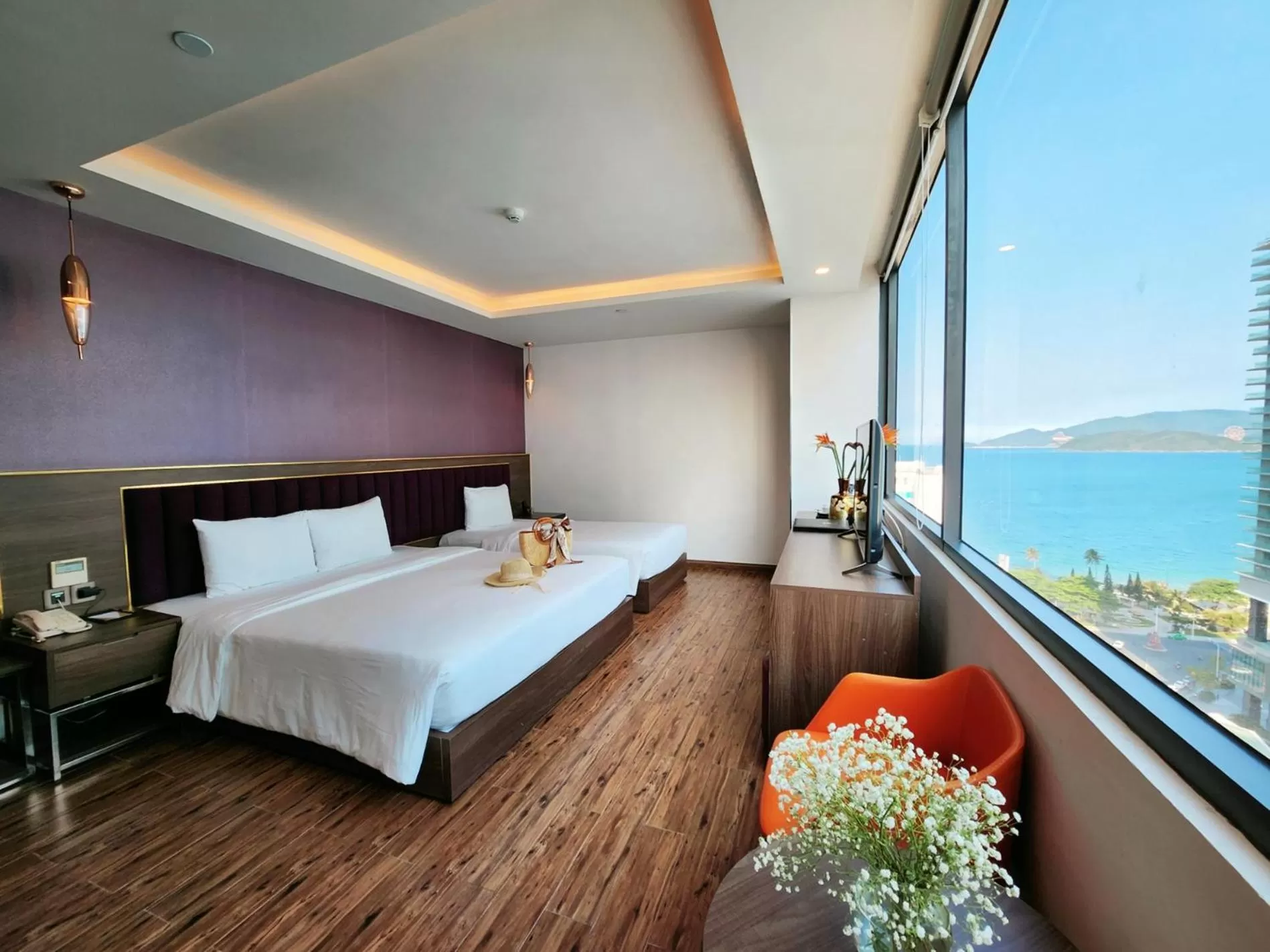 View (from property/room), Bed in V Hotel Nha Trang