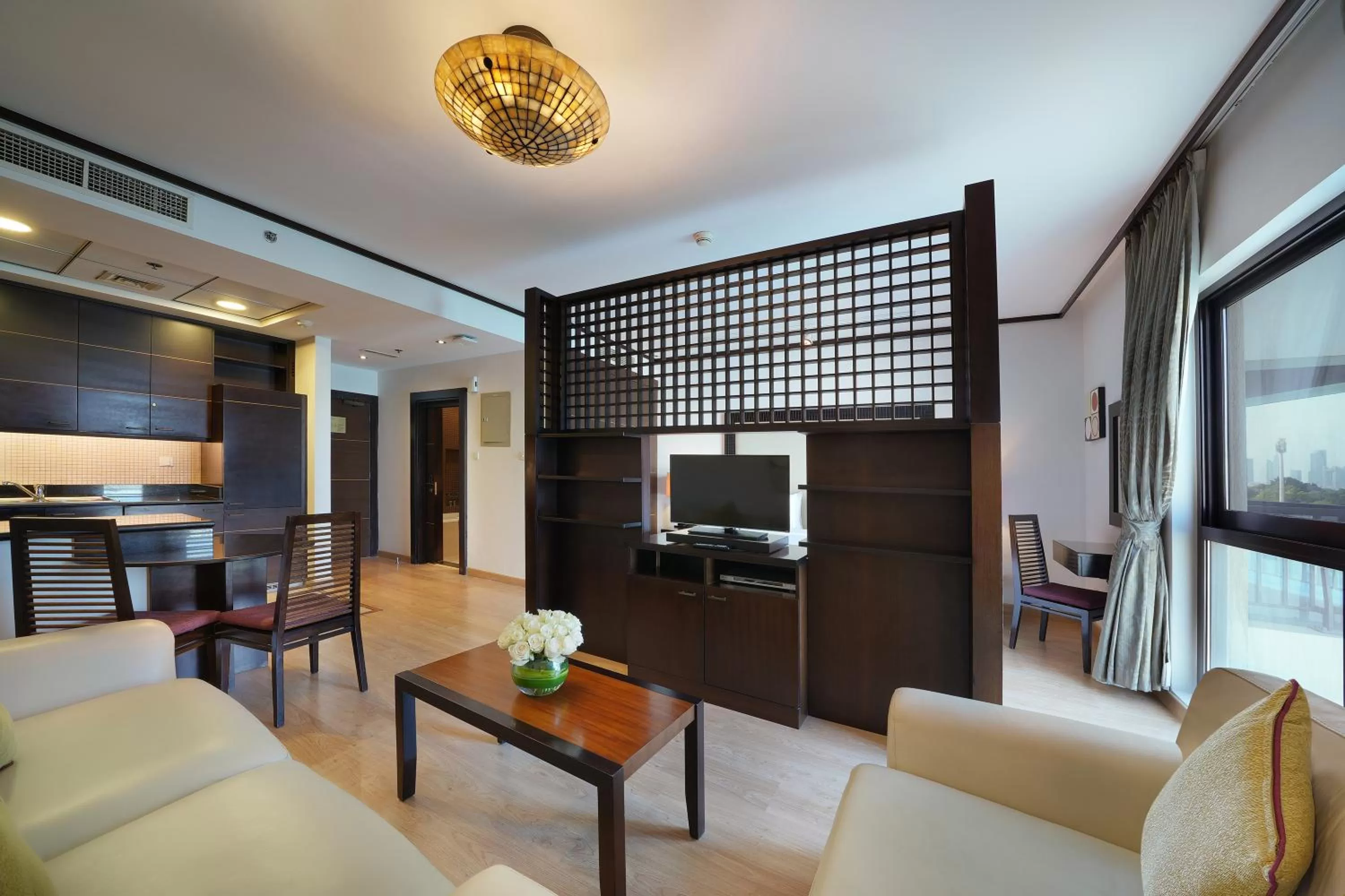 Seating area in Park Apartments Dubai, an Edge By Rotana Hotel