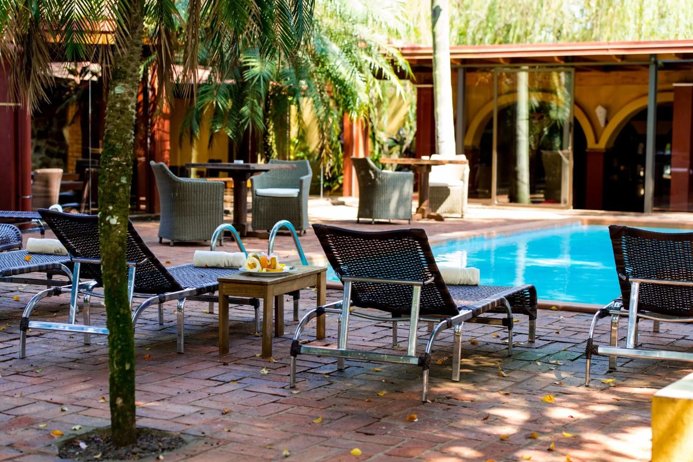 Patio, Swimming Pool in Boutique Hotel De La Fonte & Restaurant