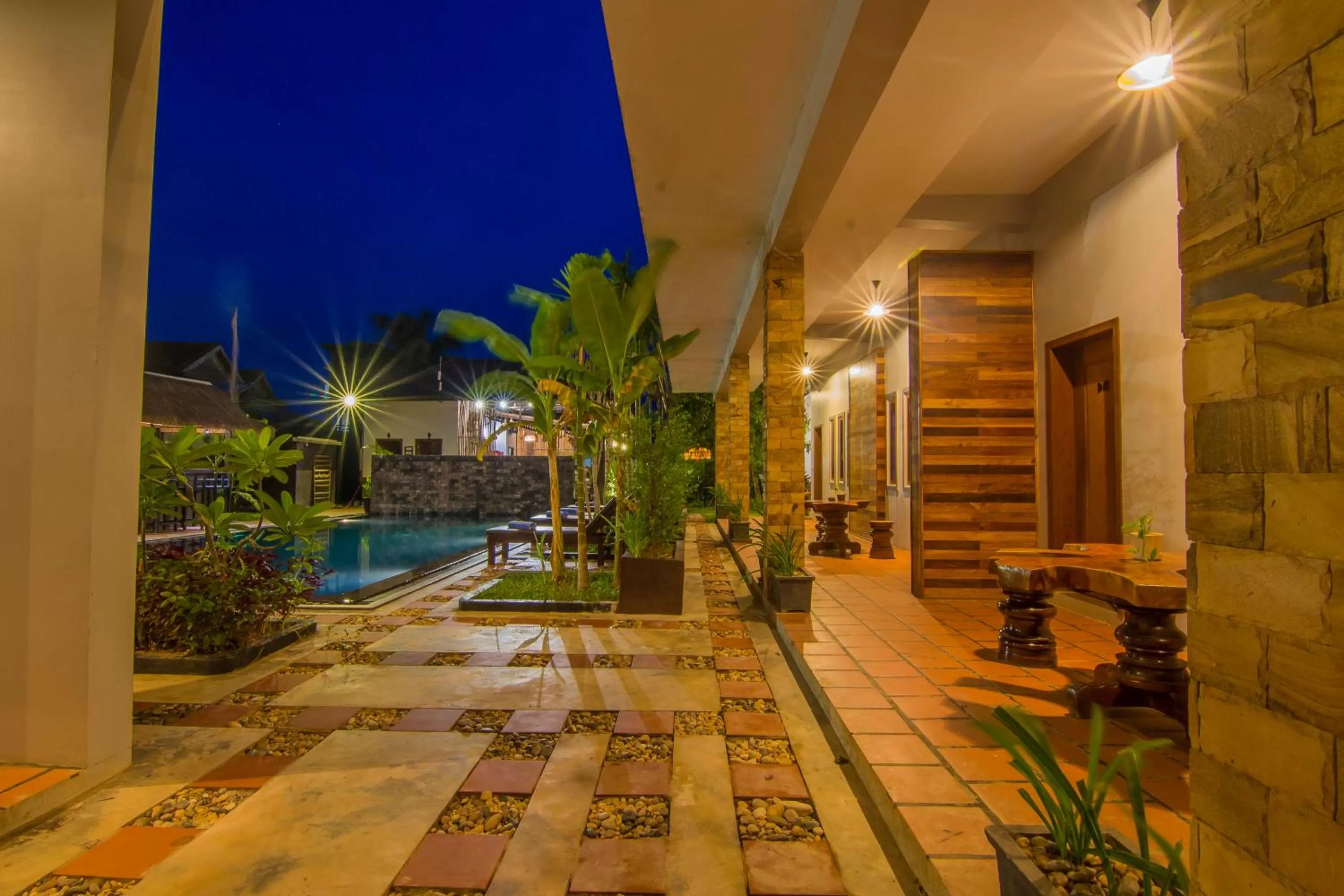 Pool view, Patio/Outdoor Area in Indra Porak Residence Hotel