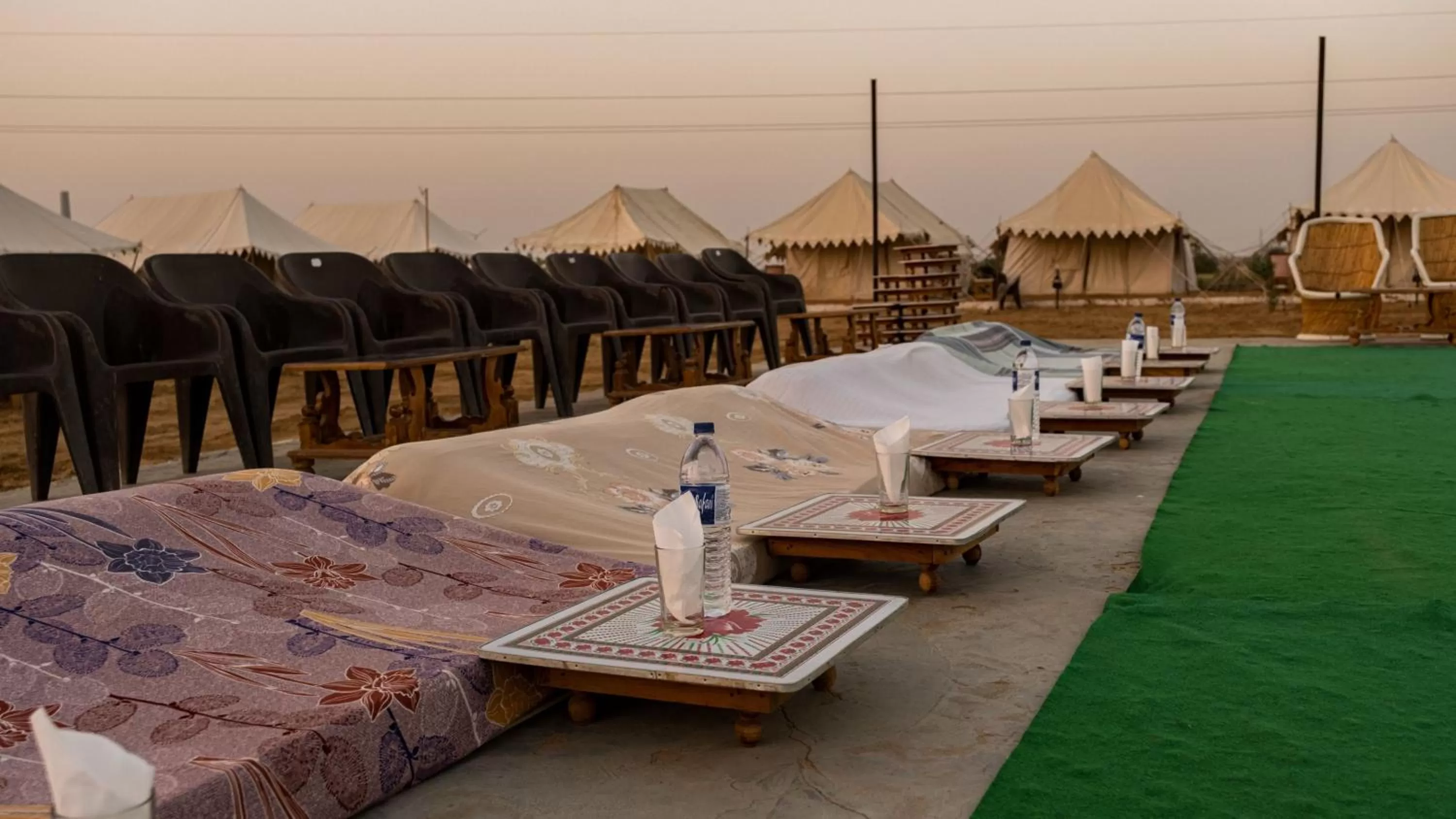 Seating area in Bhati Desert Camp Sam