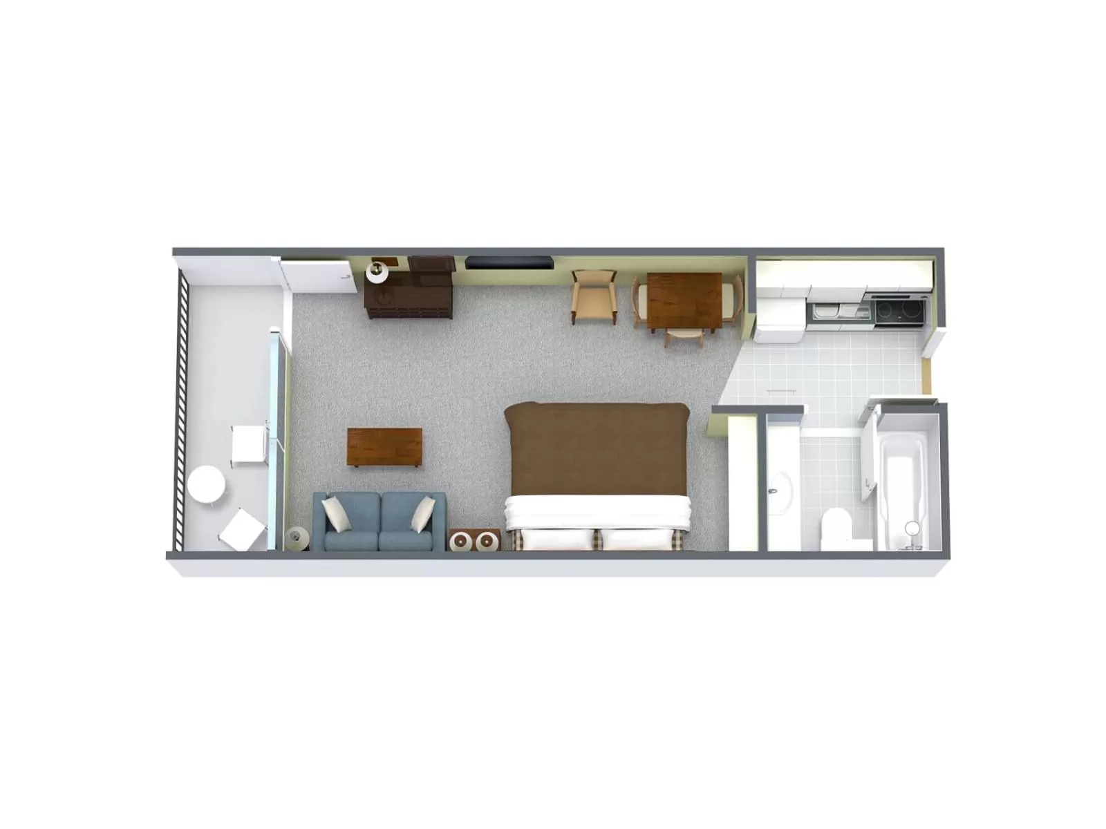 1 Bedroom Oceanfront Efficiency with 1 King Bed and 1 Sleeper Sofa (Twin) – C2 in Holiday Sands North "On the Boardwalk"