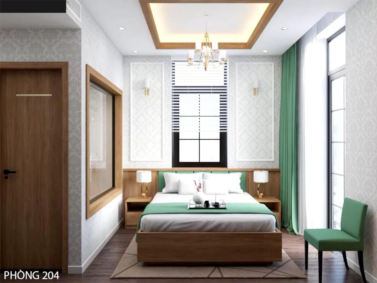 Photo of the whole room, Bed in Halong Lavender Hotel