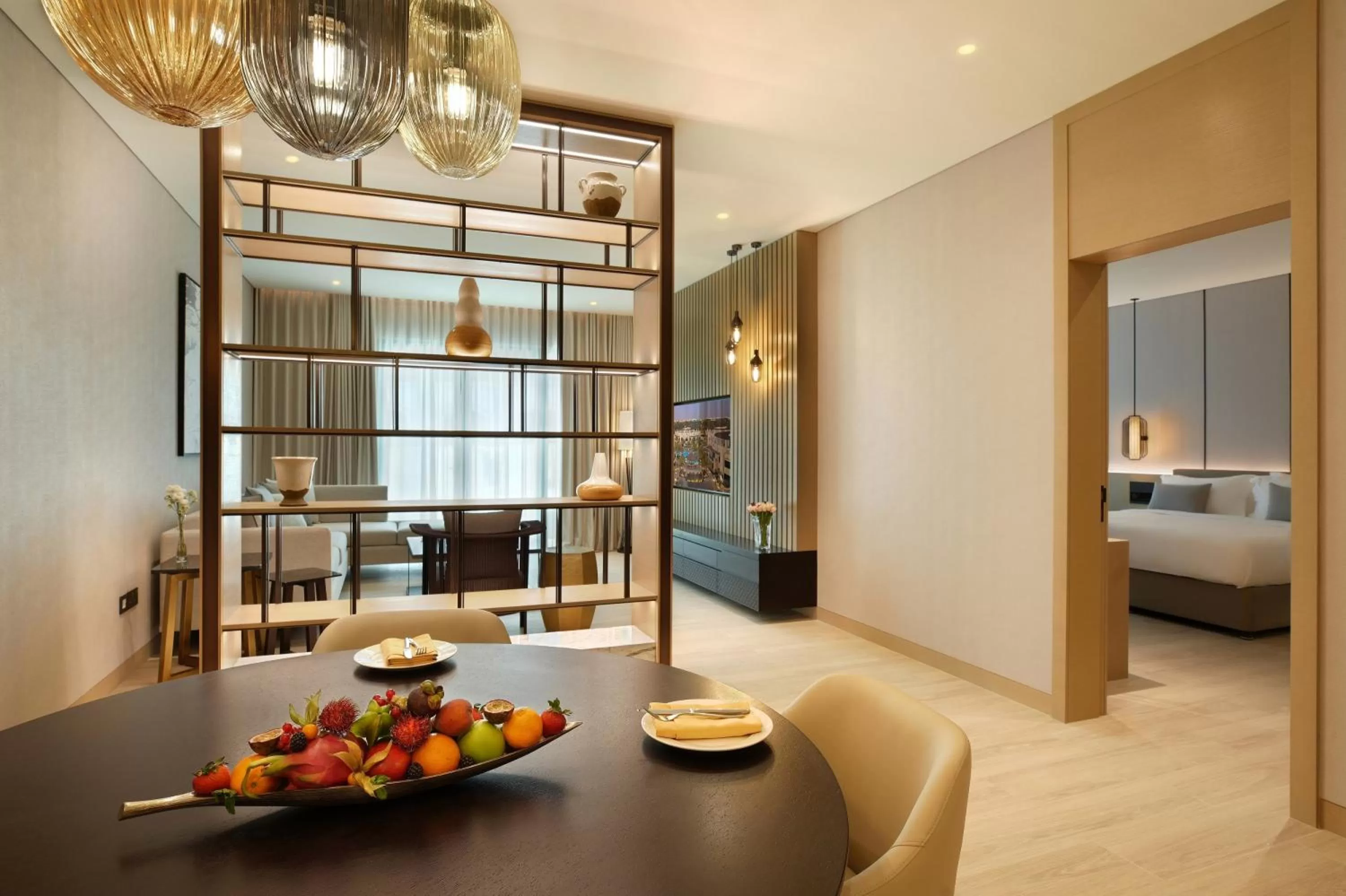 Living room, Bed in Al Ain Rotana