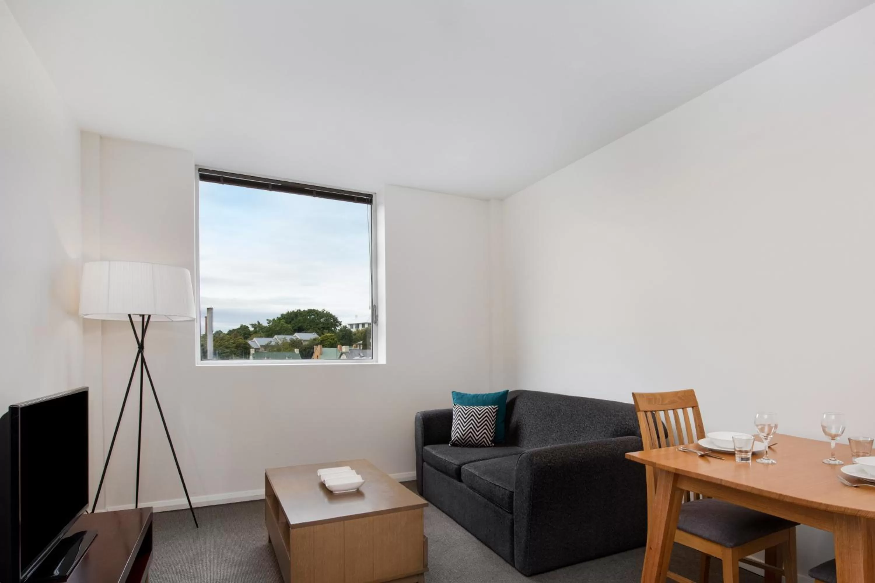 Living room in Mantra One Sandy Bay Road