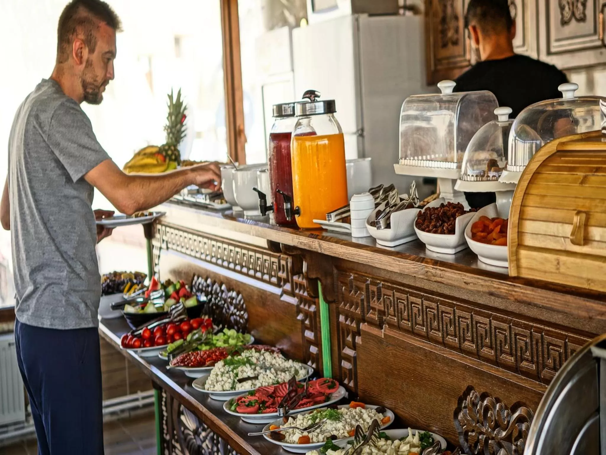 Buffet breakfast in Milat Cave Hotel