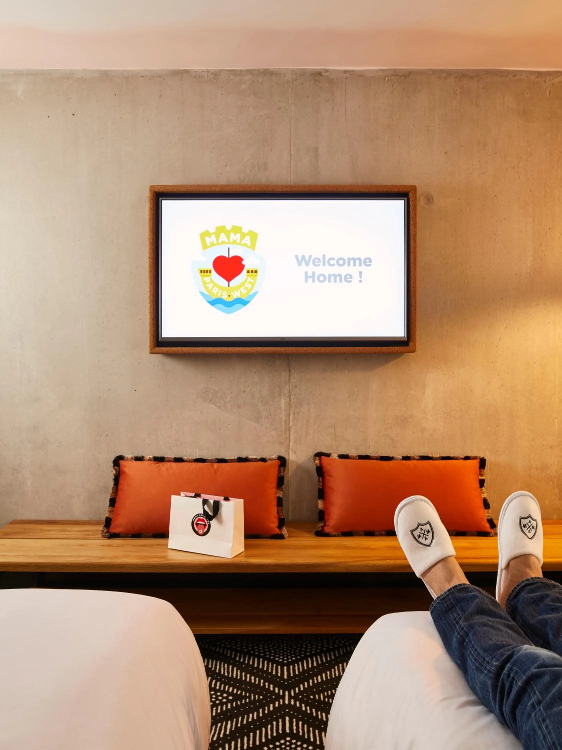 Decorative detail, Bed in Mama Shelter Paris West