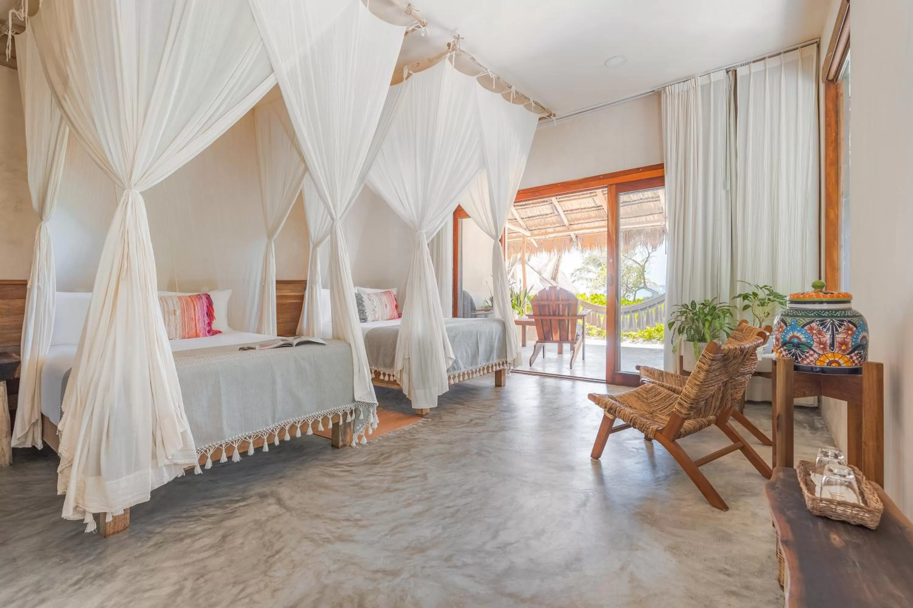 Bed in Ahau Tulum - Beachfront Hotel