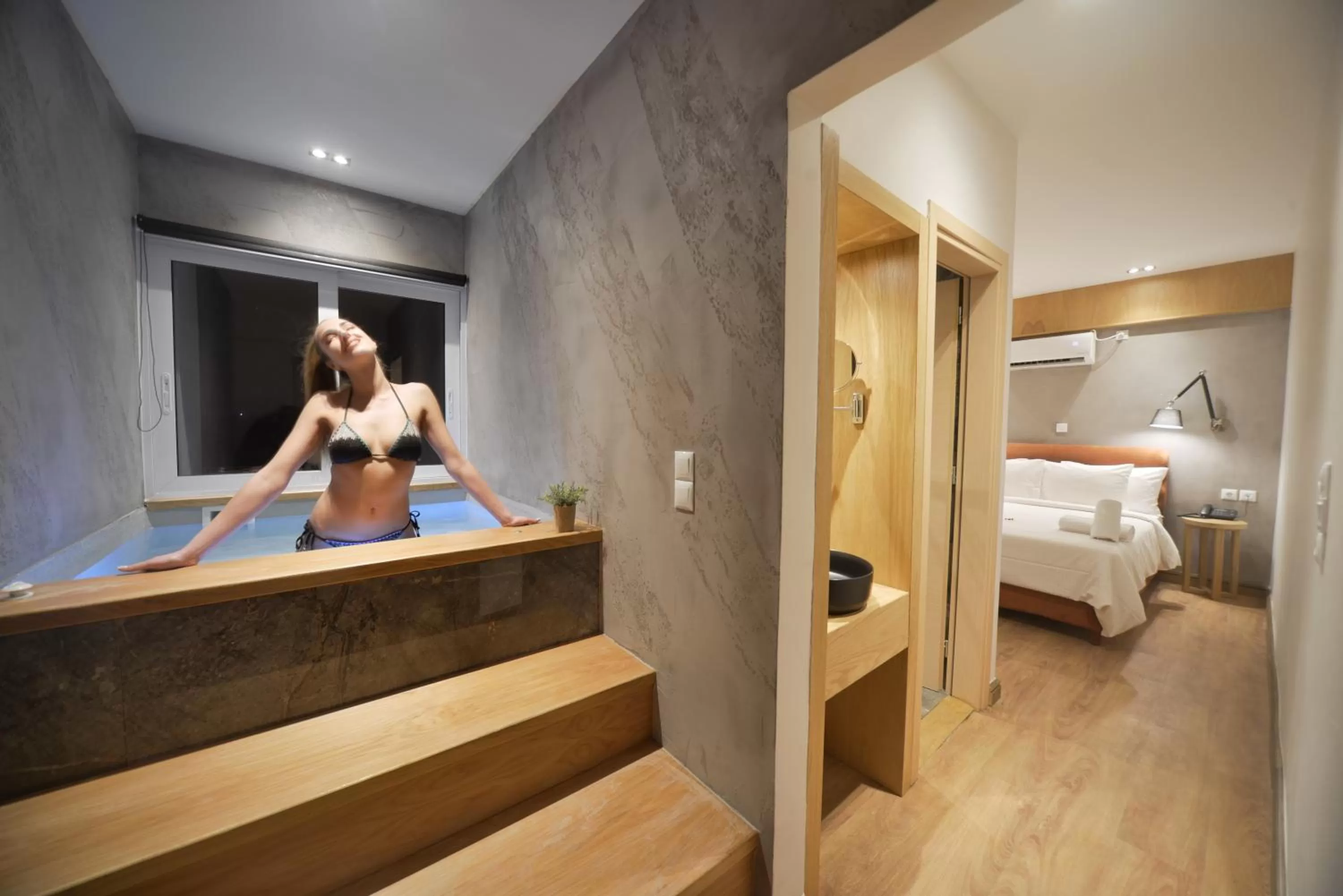 Hot Tub, Bed in Anixi Hotel by AP