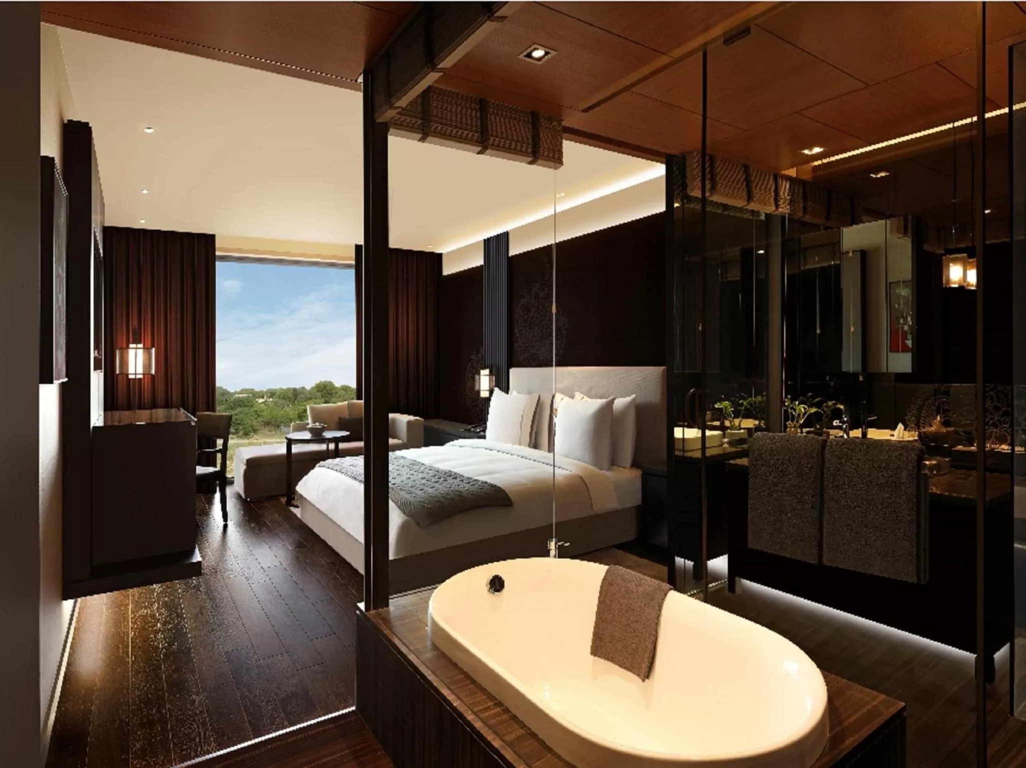 Bedroom in Roseate House New Delhi