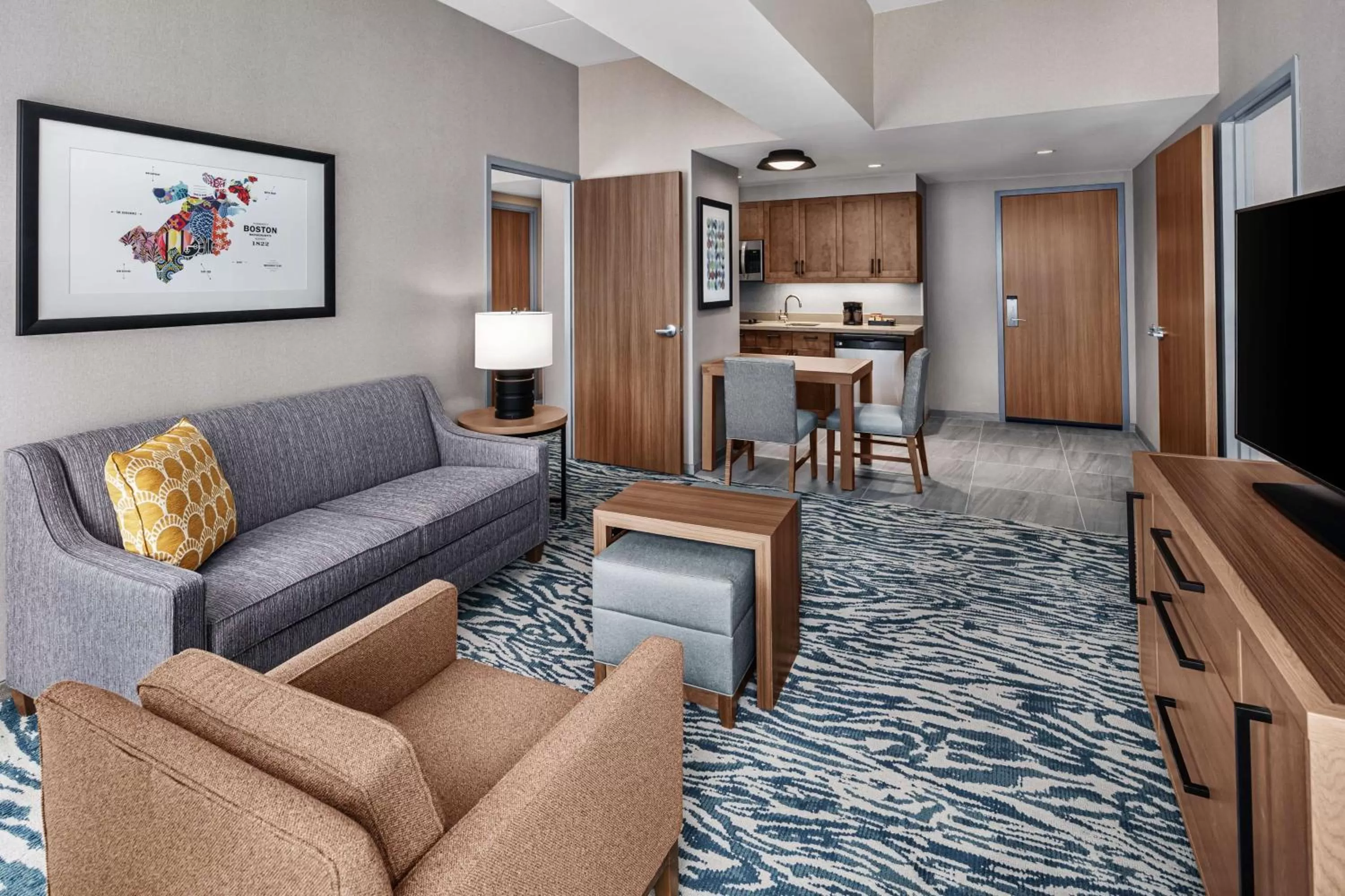 Living room in Homewood Suites by Hilton Boston Woburn