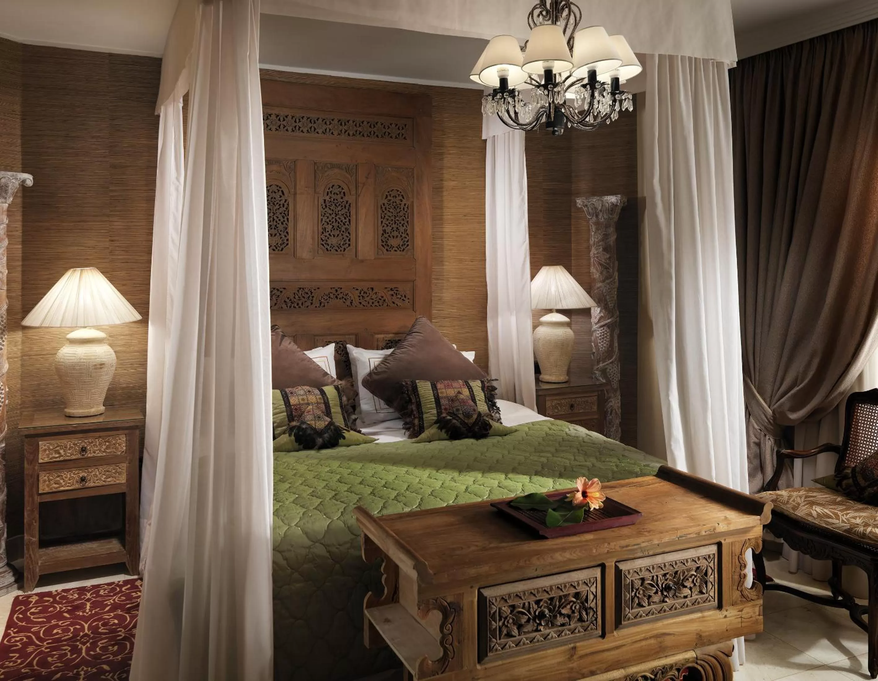 Bed in Royal Garden Villas, Luxury Hotel