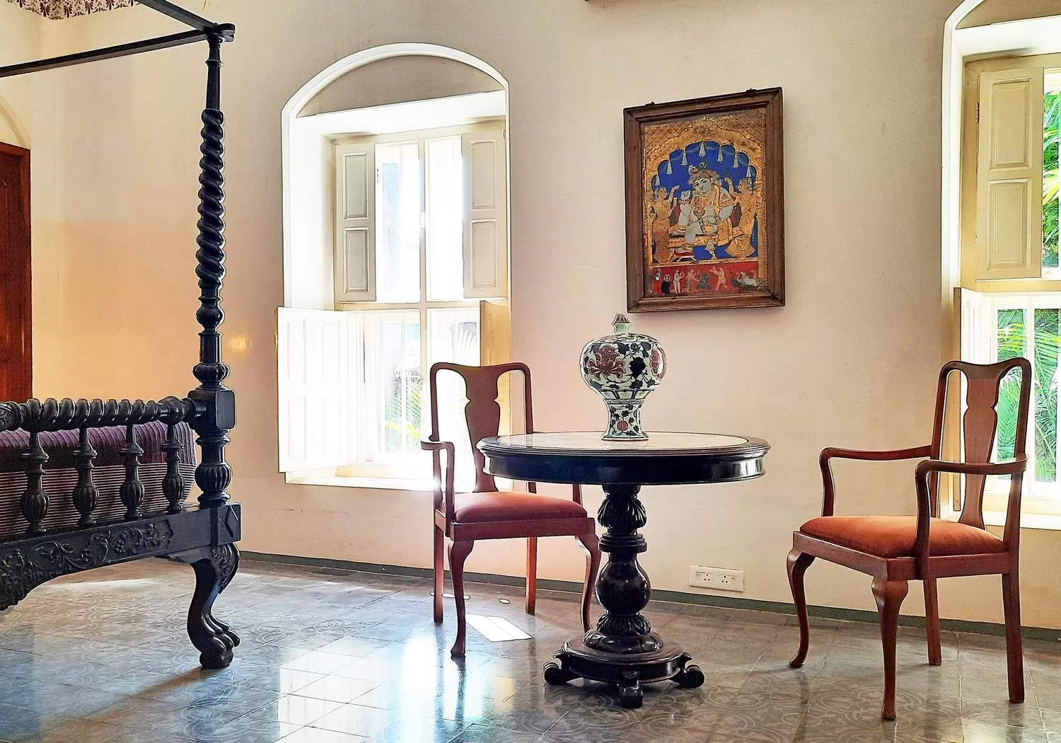 Decorative detail in Saratha Vilas Chettinad