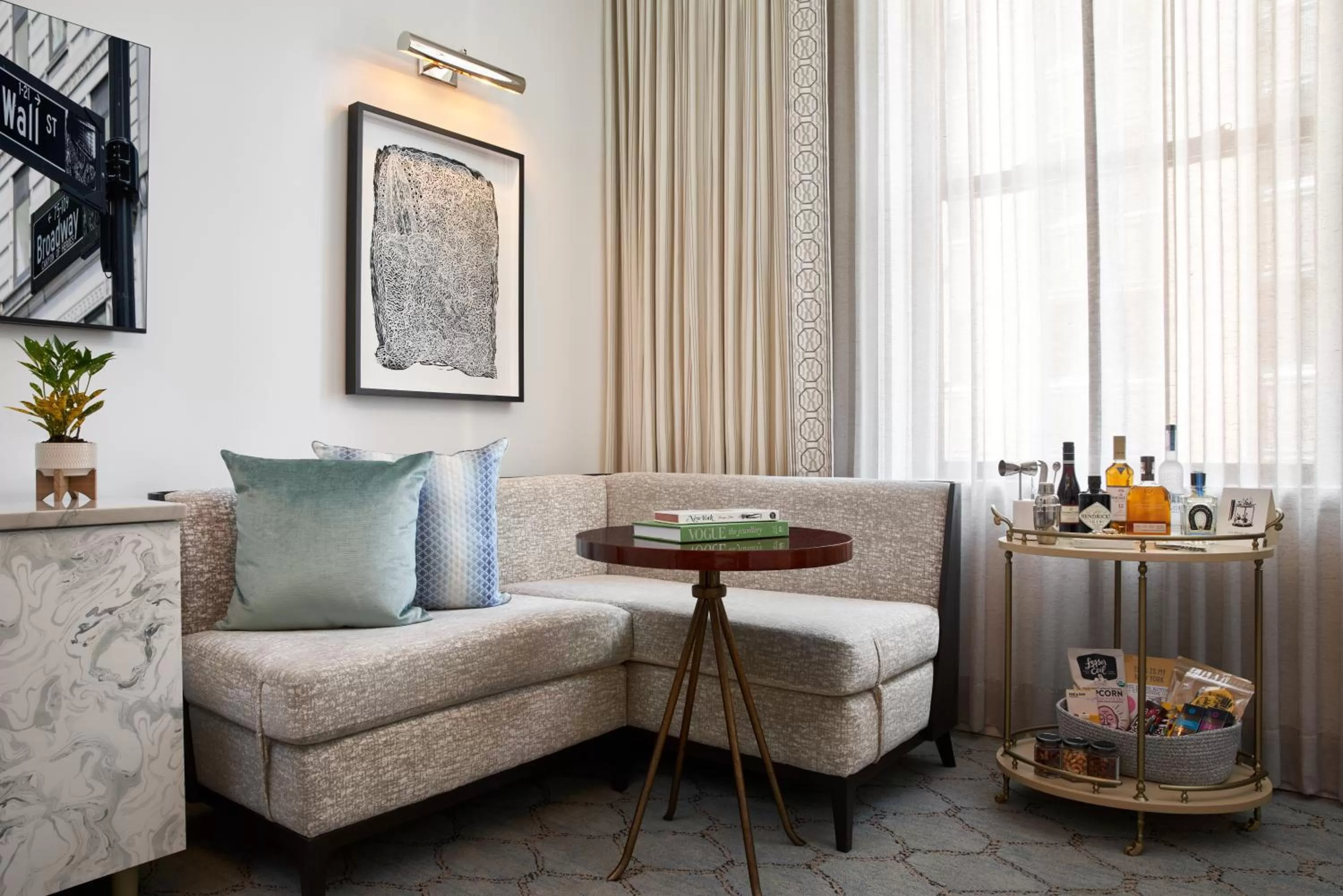 Seating area in The Wall Street Hotel New York City