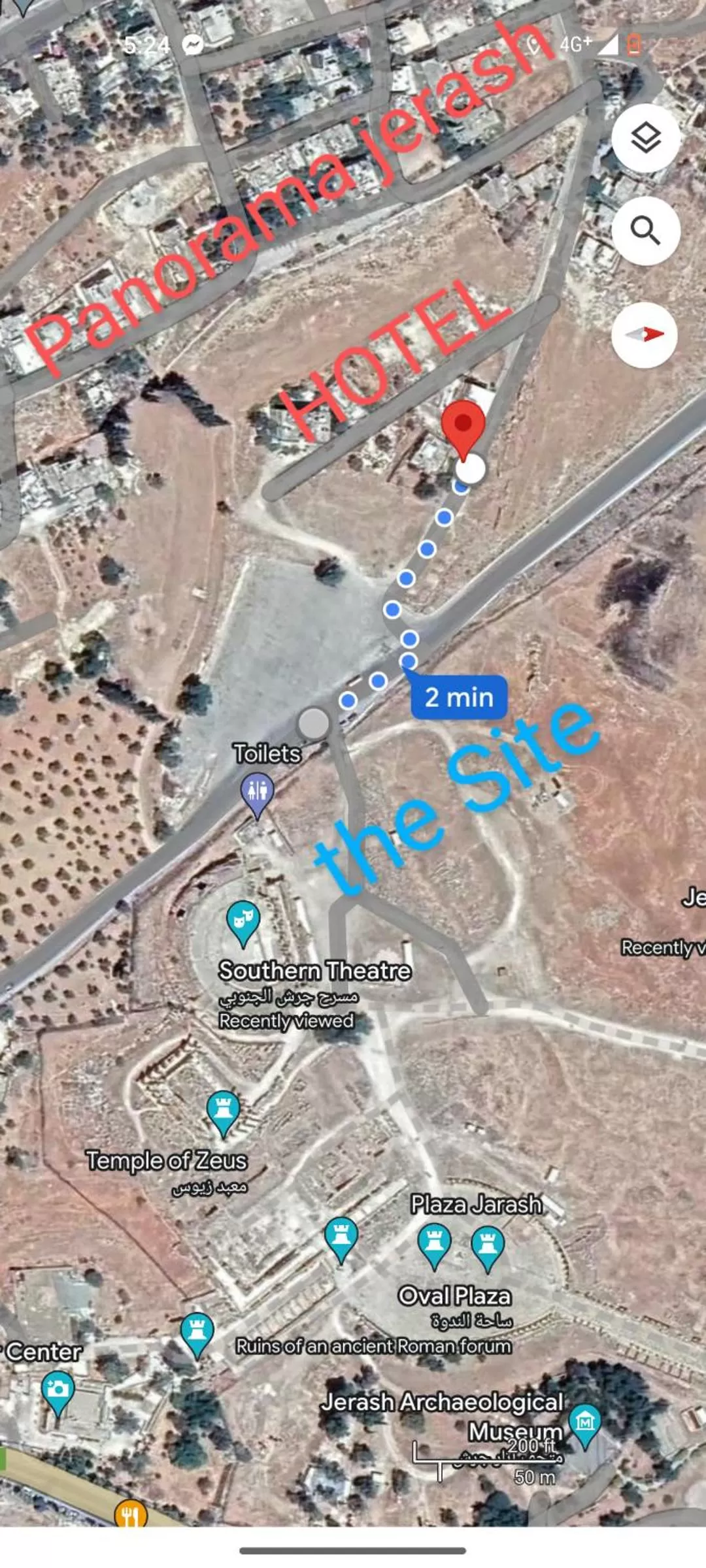 Neighbourhood, Bird's-eye View in Panorama Jerash HOTEL (2)