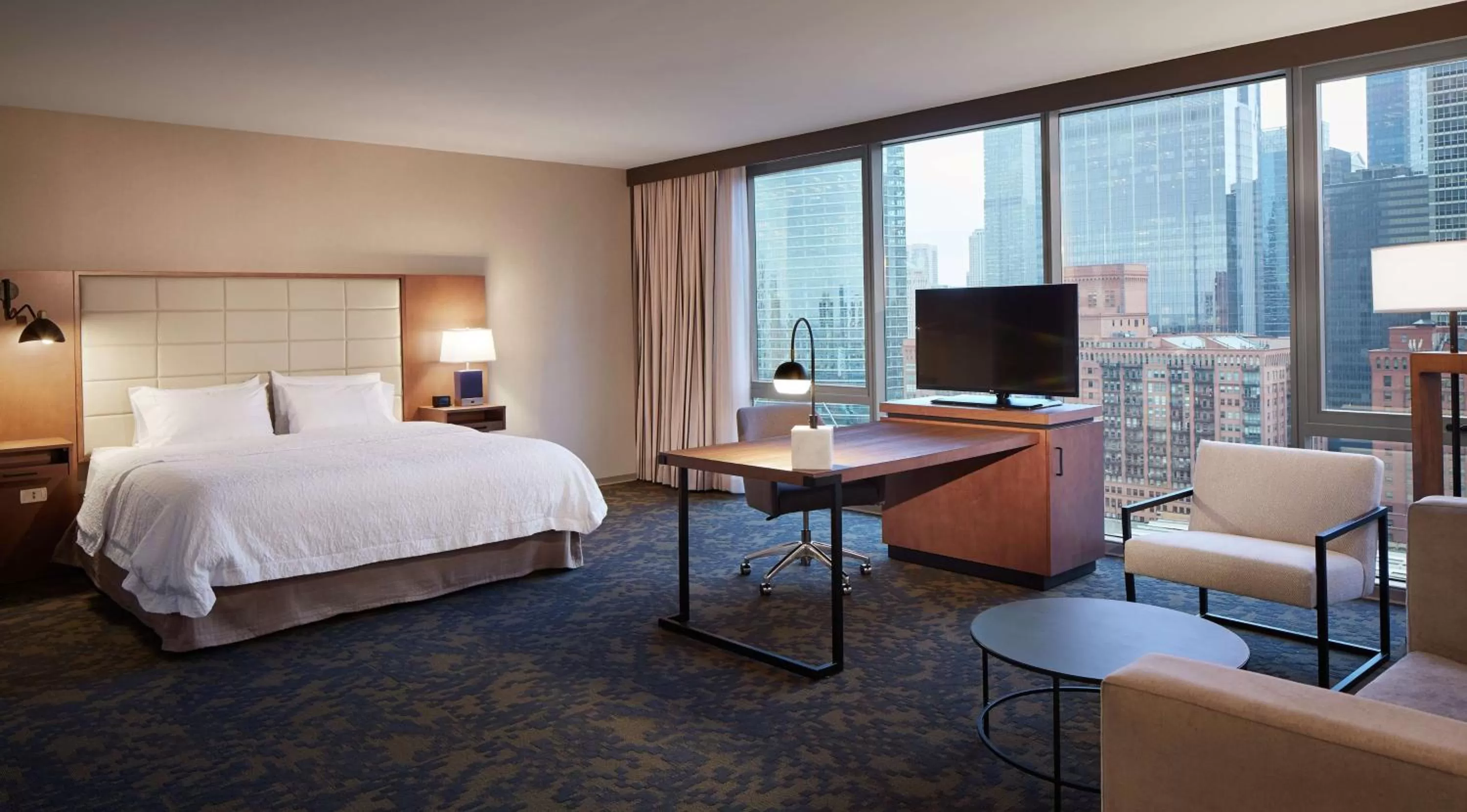One-Bedroom King Suite with Skyline View in Hampton Inn by Hilton Chicago Downtown West Loop